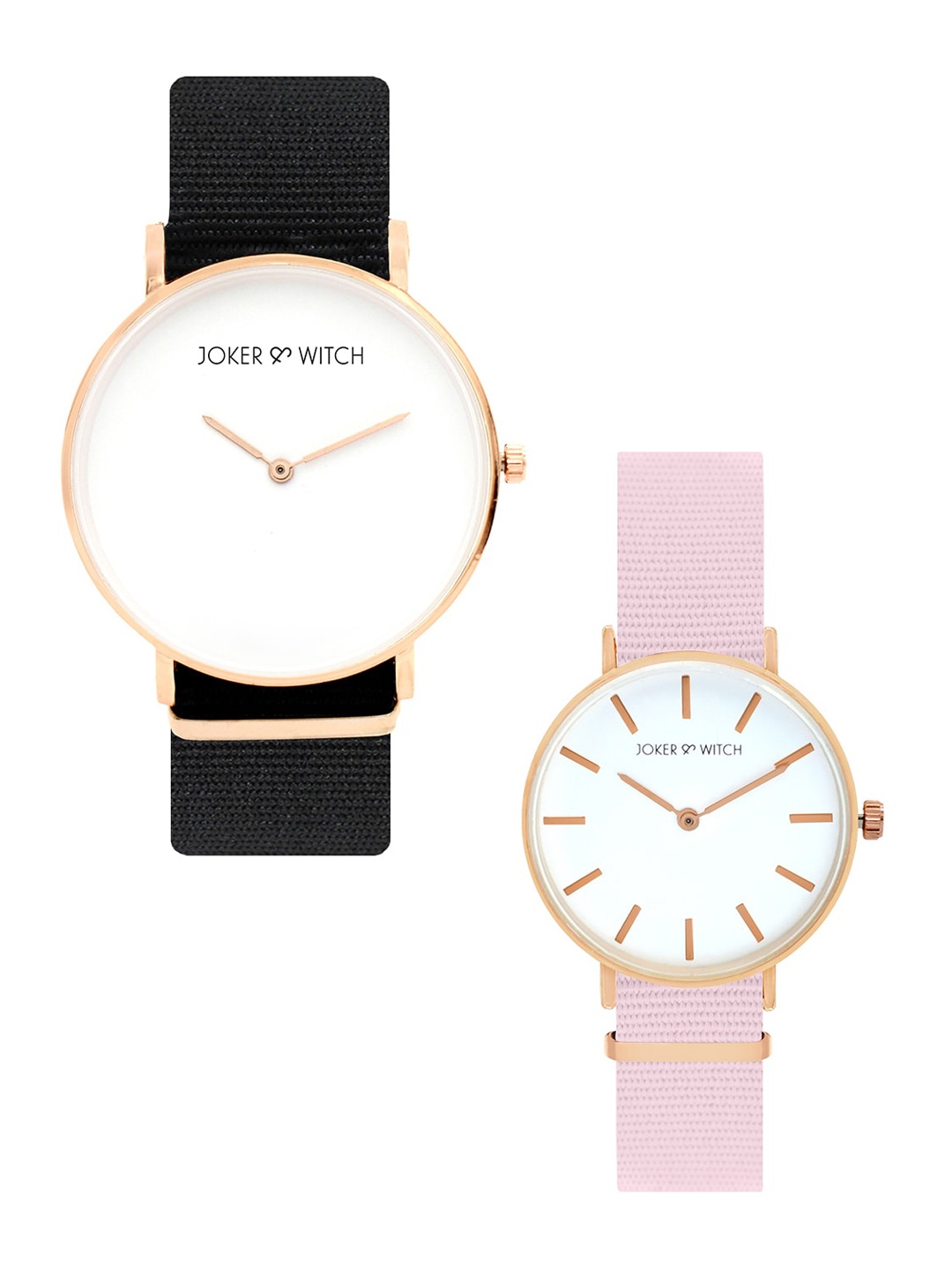 JOKER & WITCH Sheldon & Amy Couple Watch Gift Set, White