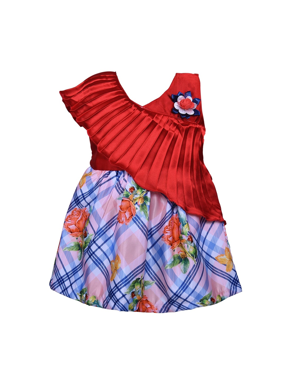 

Wish Karo Girls Red Printed Fit and Flare Dress
