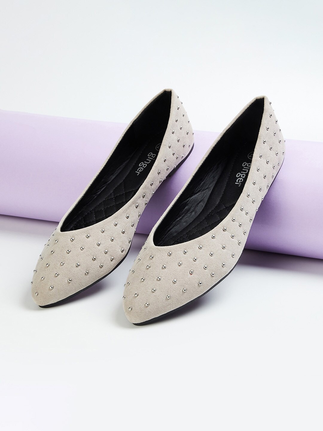 

Ginger by Lifestyle Women Grey Embellished Ballerinas