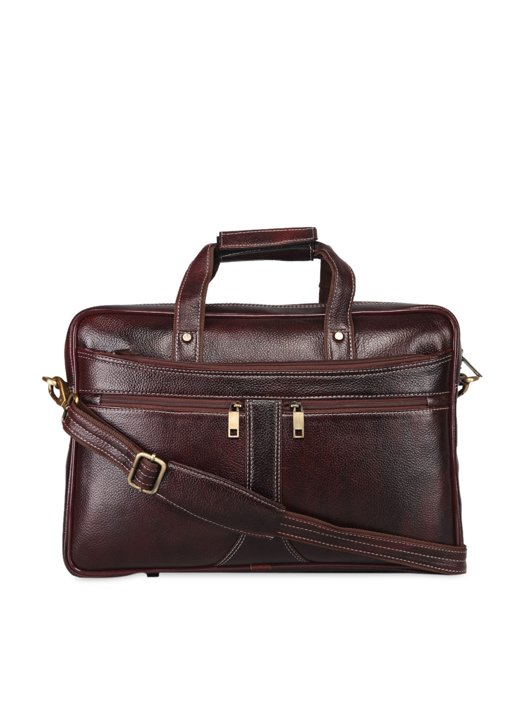 

GENWAYNE Men Brown Solid Leather Laptop Messenger Bag