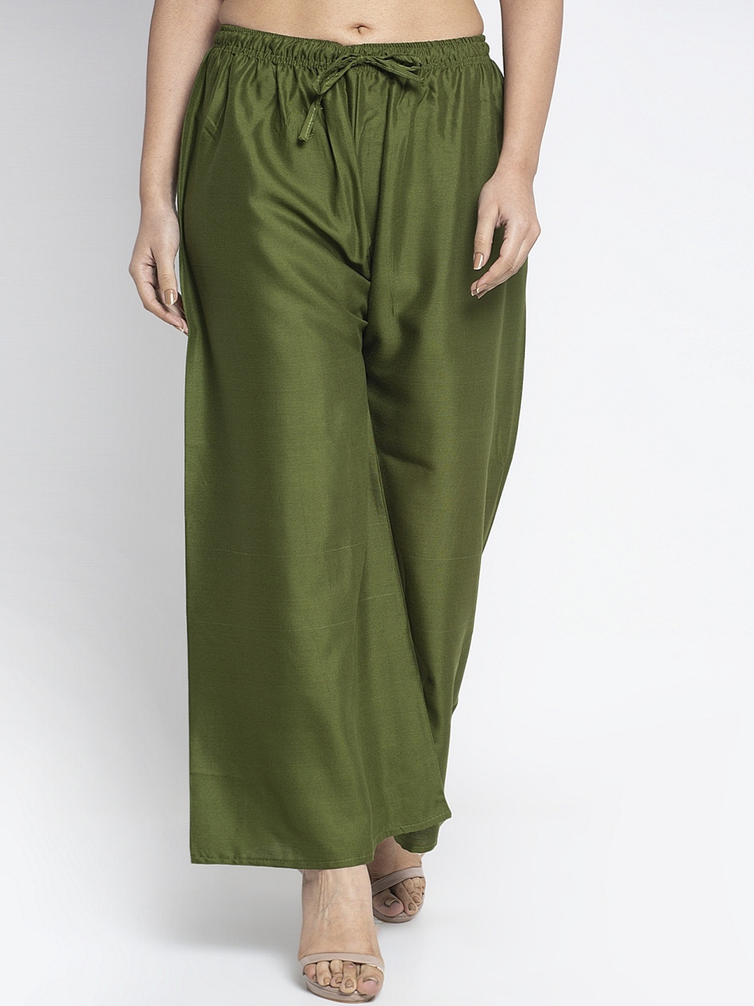 

GRACIT Women Green Solid Flared Palazzo