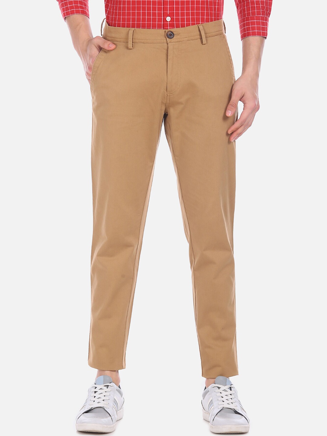 

Ruggers Men Brown Slim Fit Solid Regular Trousers