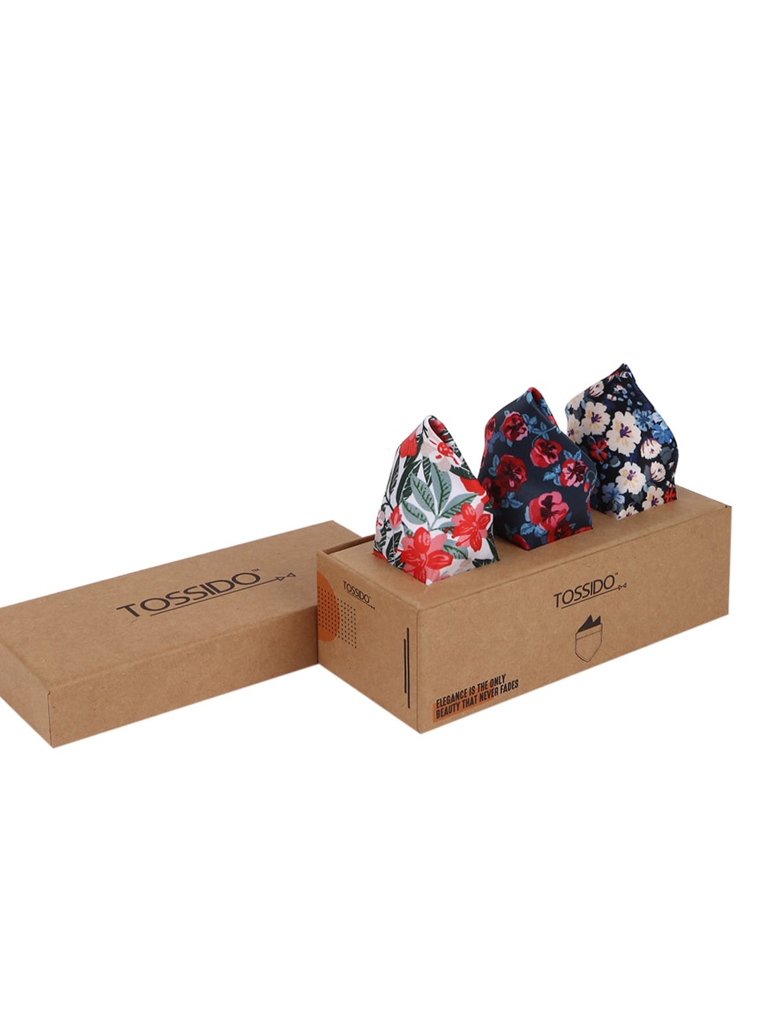 

Tossido Men Pack Of 3 Printed Pocket Squares, Blue