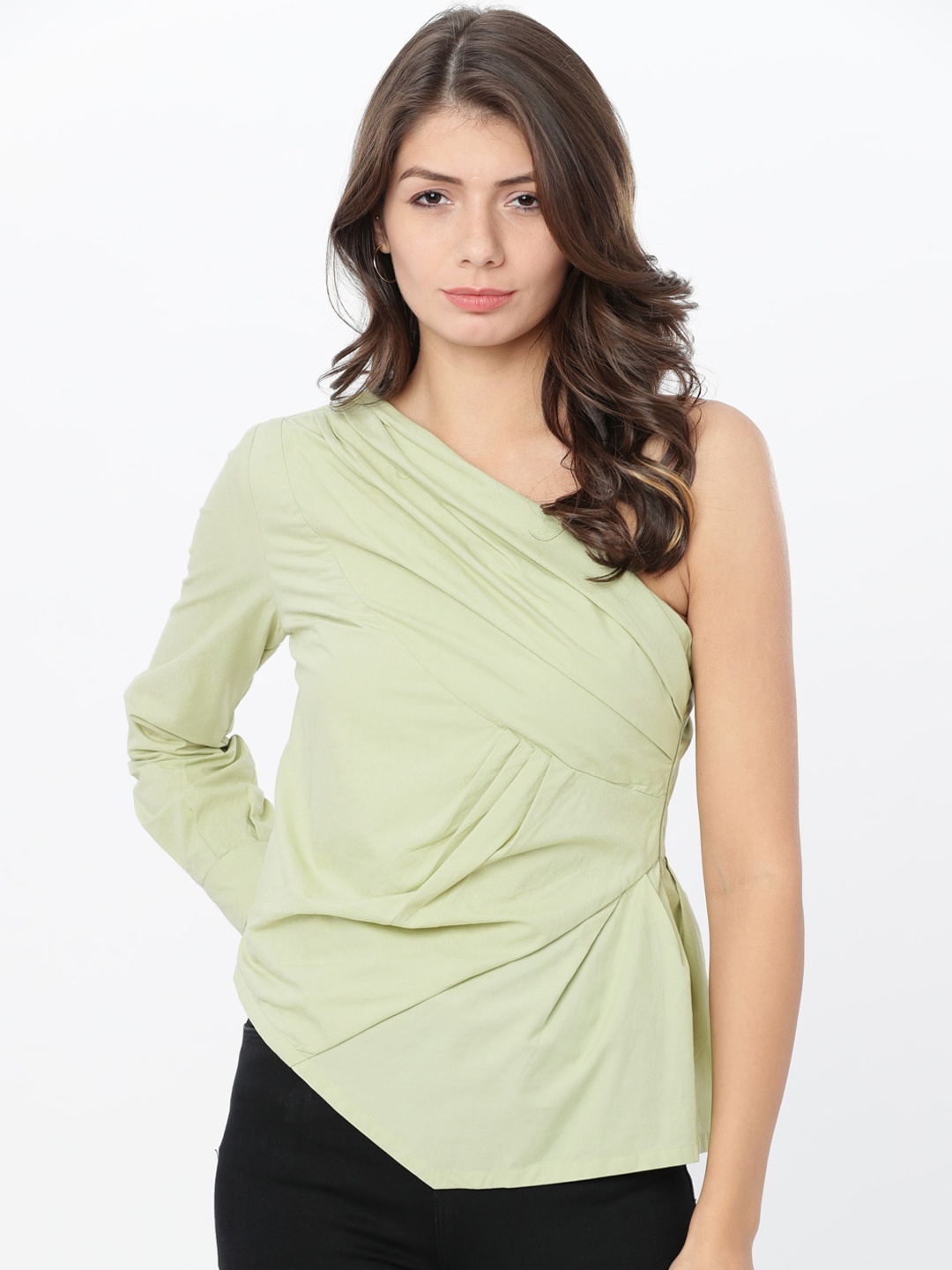 

Tokyo Talkies Women Green Solid Top