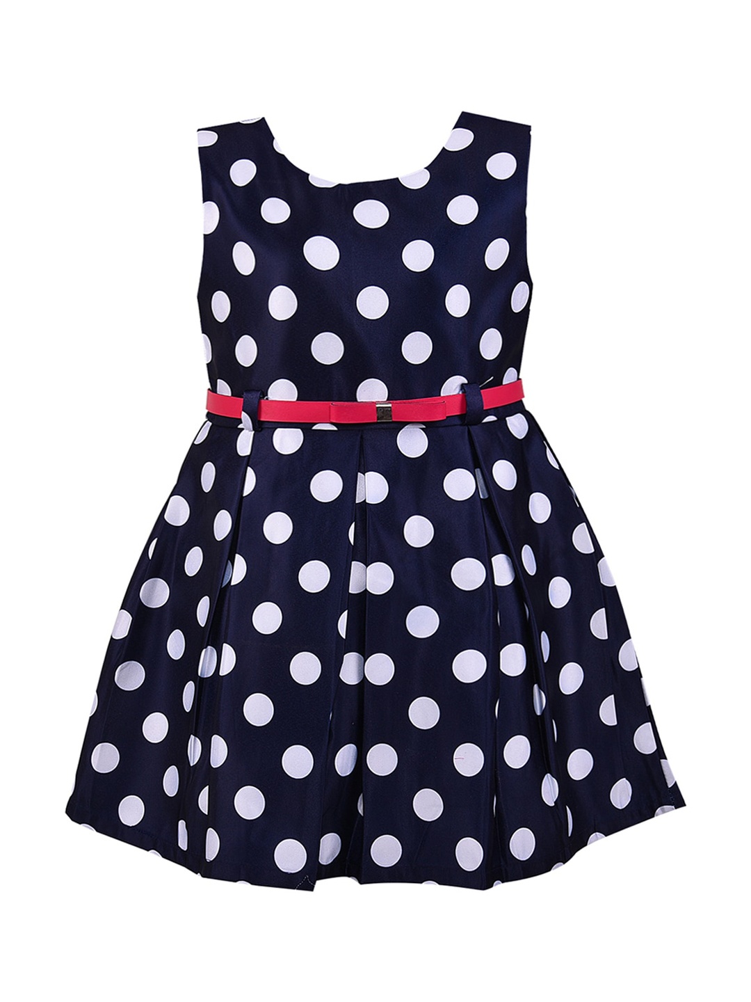 

Wish Karo Girls Navy Blue Printed Fit and Flare Dress