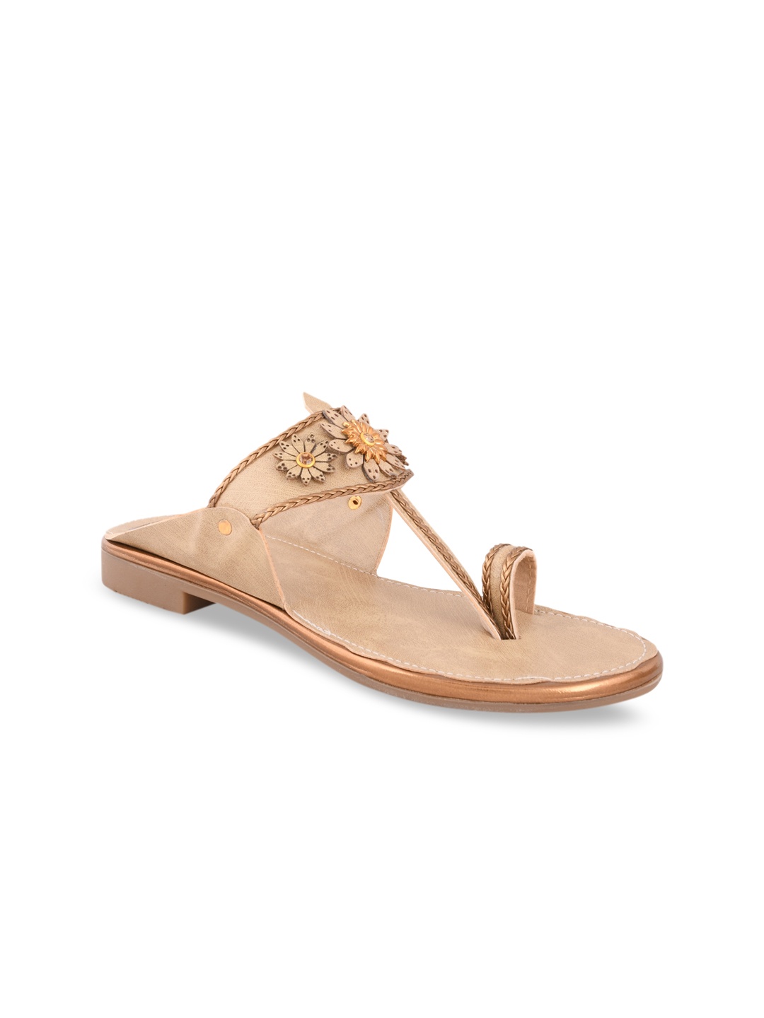

CALZADO Women Beige Embellished One Toe Flats