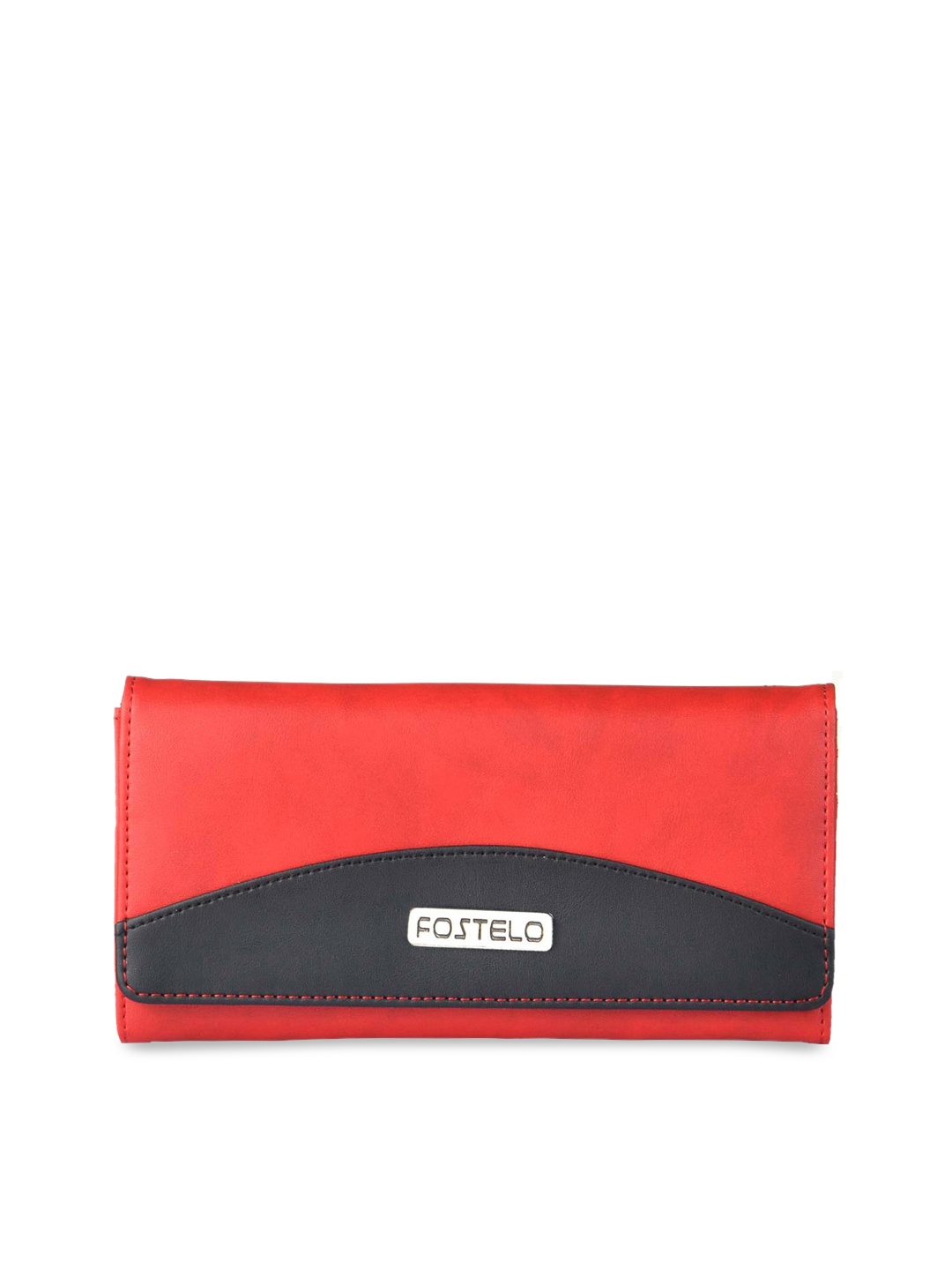 

Fostelo Women Red & Black Solid Foldover Clutch