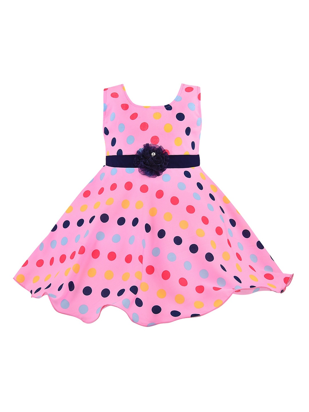 Wish Karo Girls Pink Printed Fit and Flare Dress