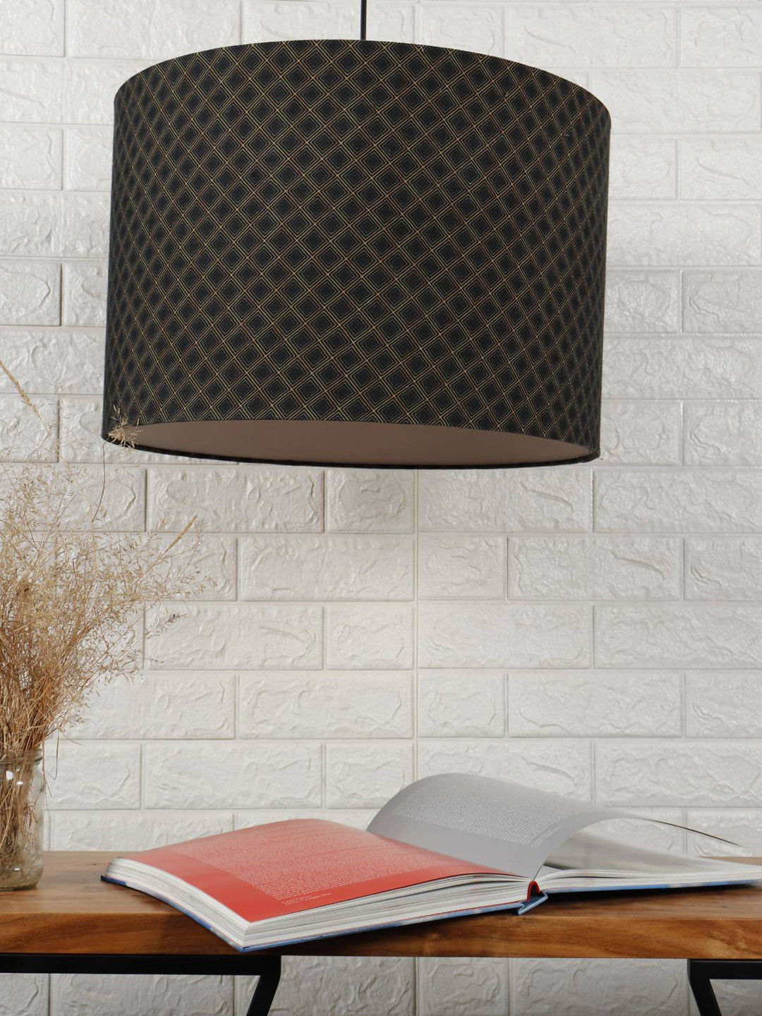 

Grated Ginger Black & Brown Printed Hanging Light