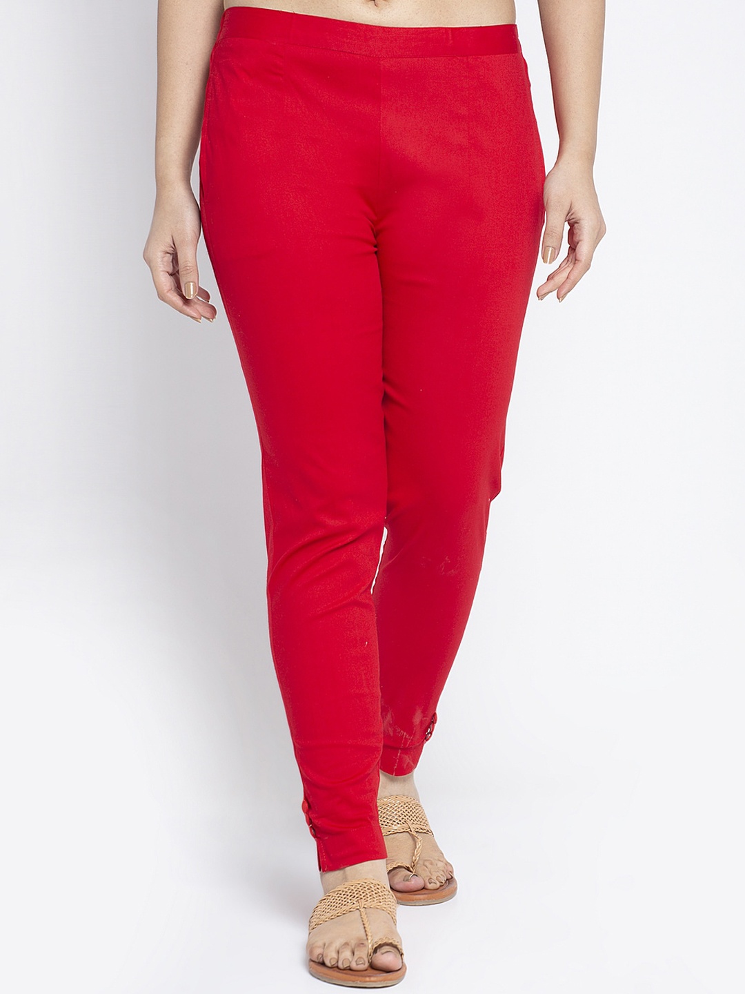 

GRACIT Women Red Slim Fit Solid Regular Trousers