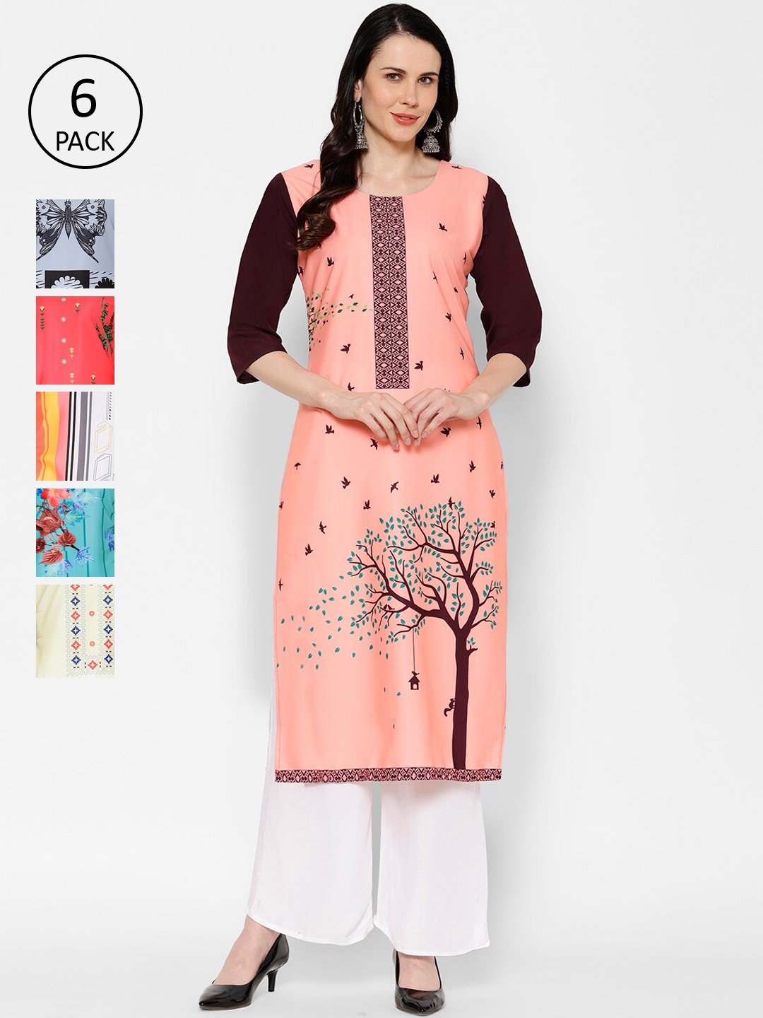 

7Threads Women Multicoloured Printed Straight Kurta, Multi