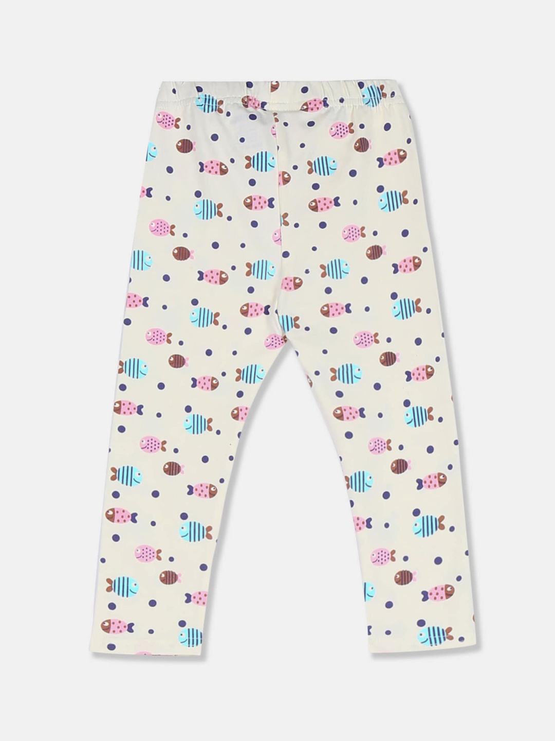 

Donuts Infant Girls Off White & Pink Printed Ankle-Length Leggings
