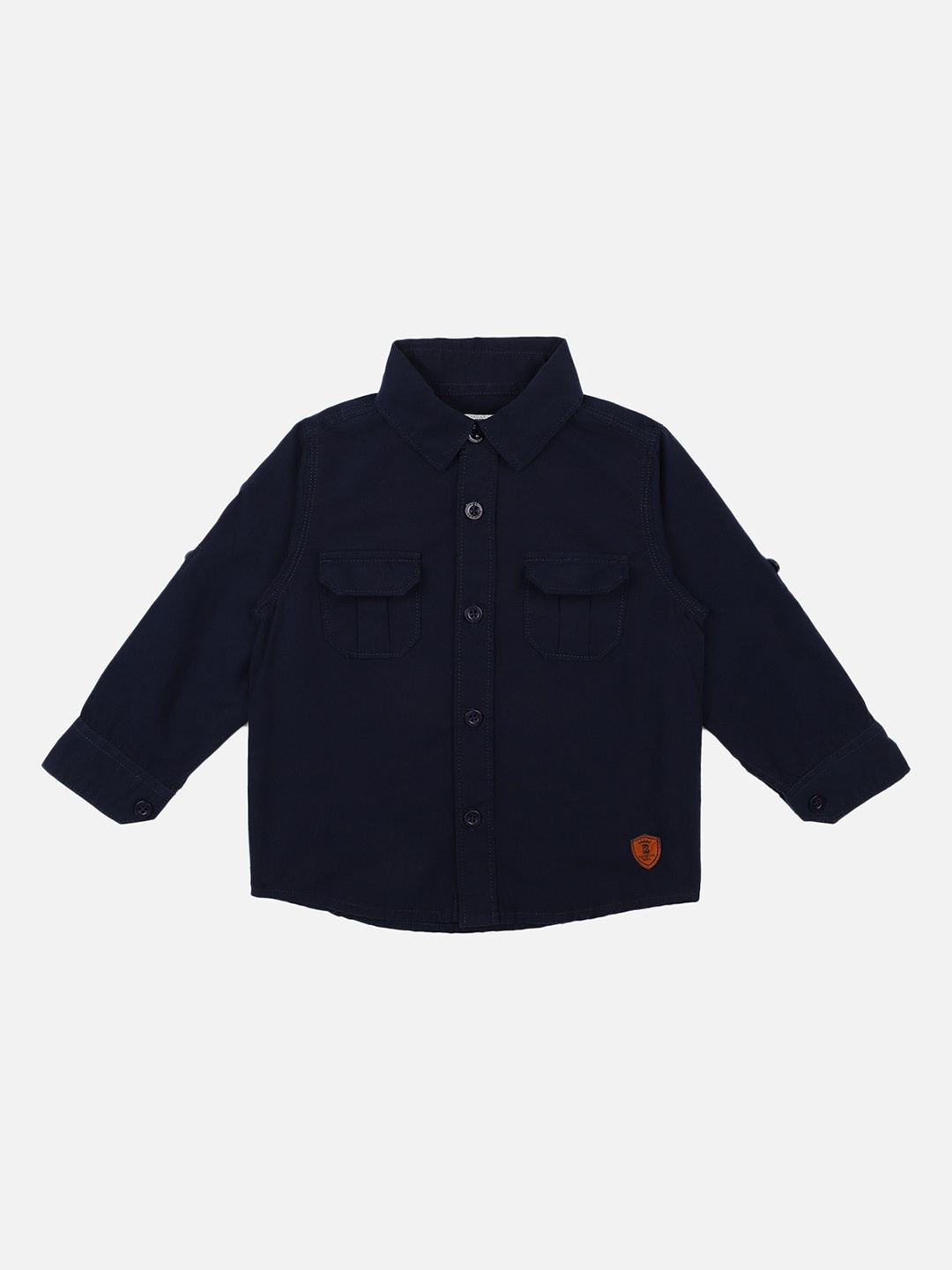 

Bodycare First Boys Navy Blue Slim Fit Solid Casual Shirt
