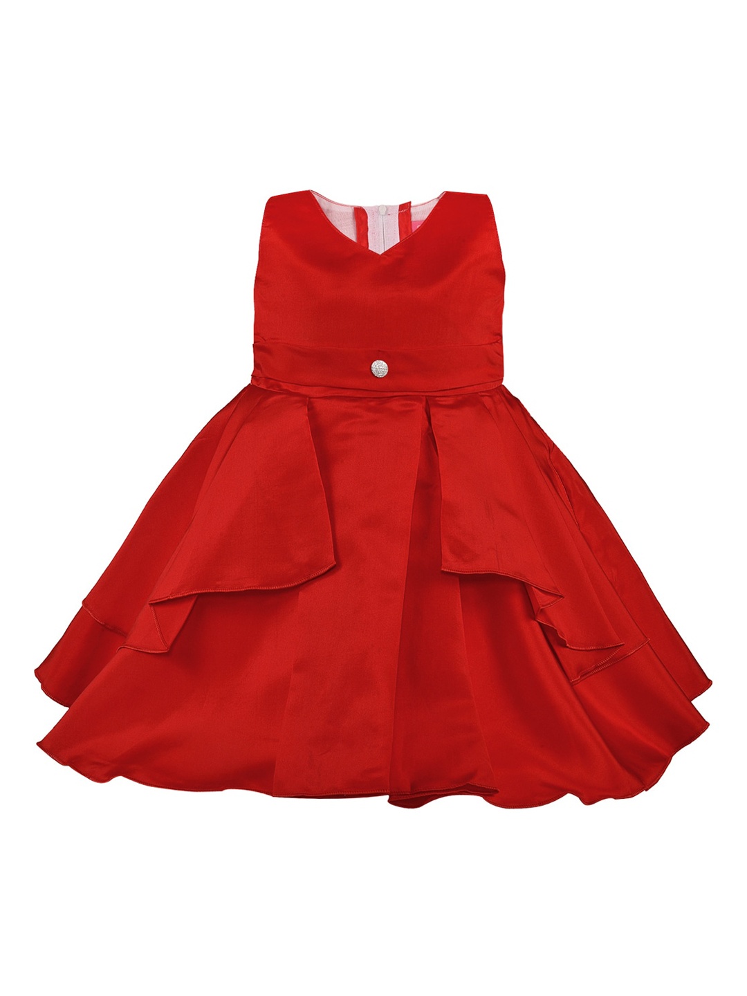 

Wish Karo Girls Red Solid Fit and Flare Dress