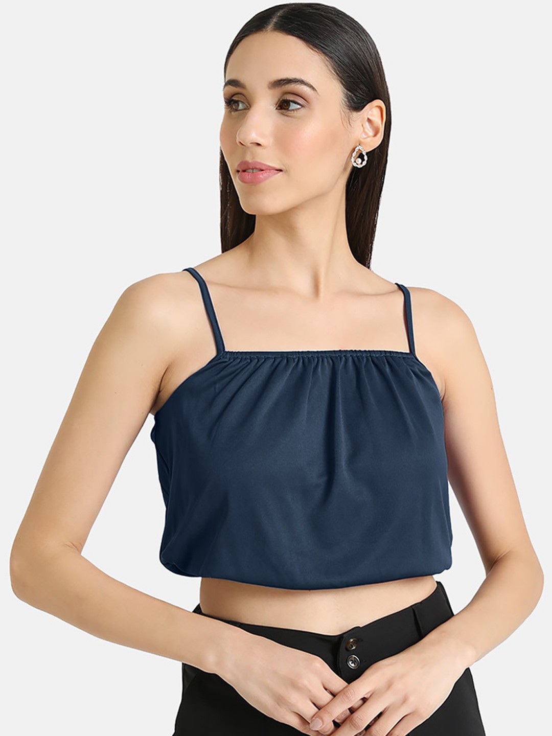 

Kazo Women Navy Blue Solid Top