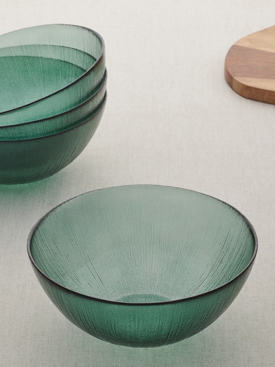 

Pure Home and Living Set Of 4 Green Solid Small Bowls