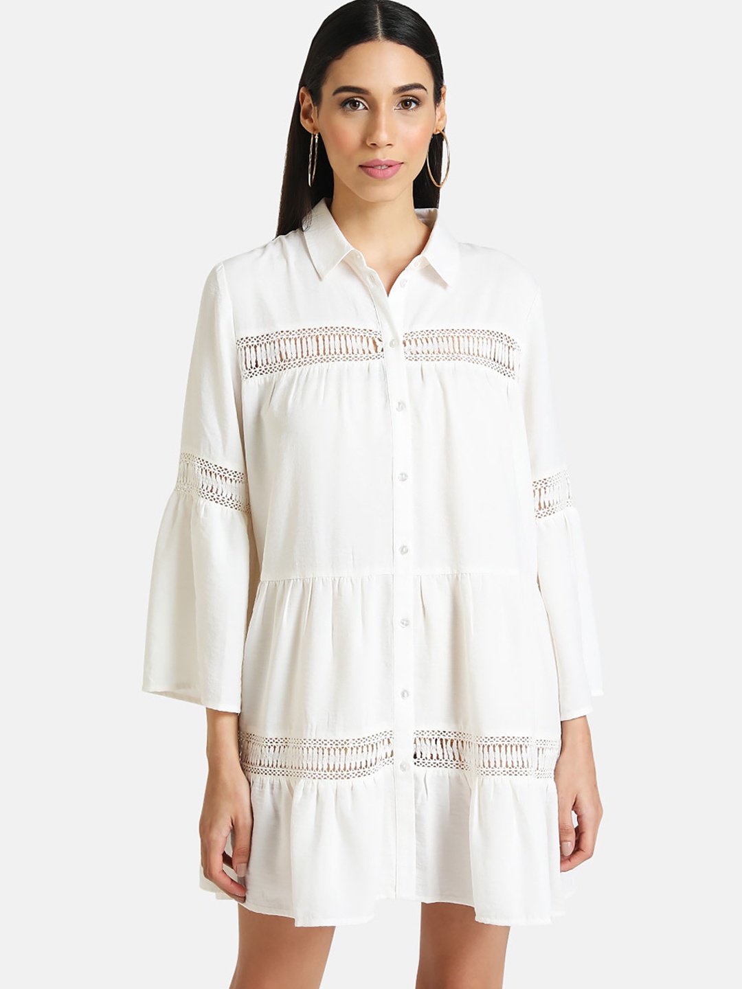 

Kazo Women White Solid Tunic
