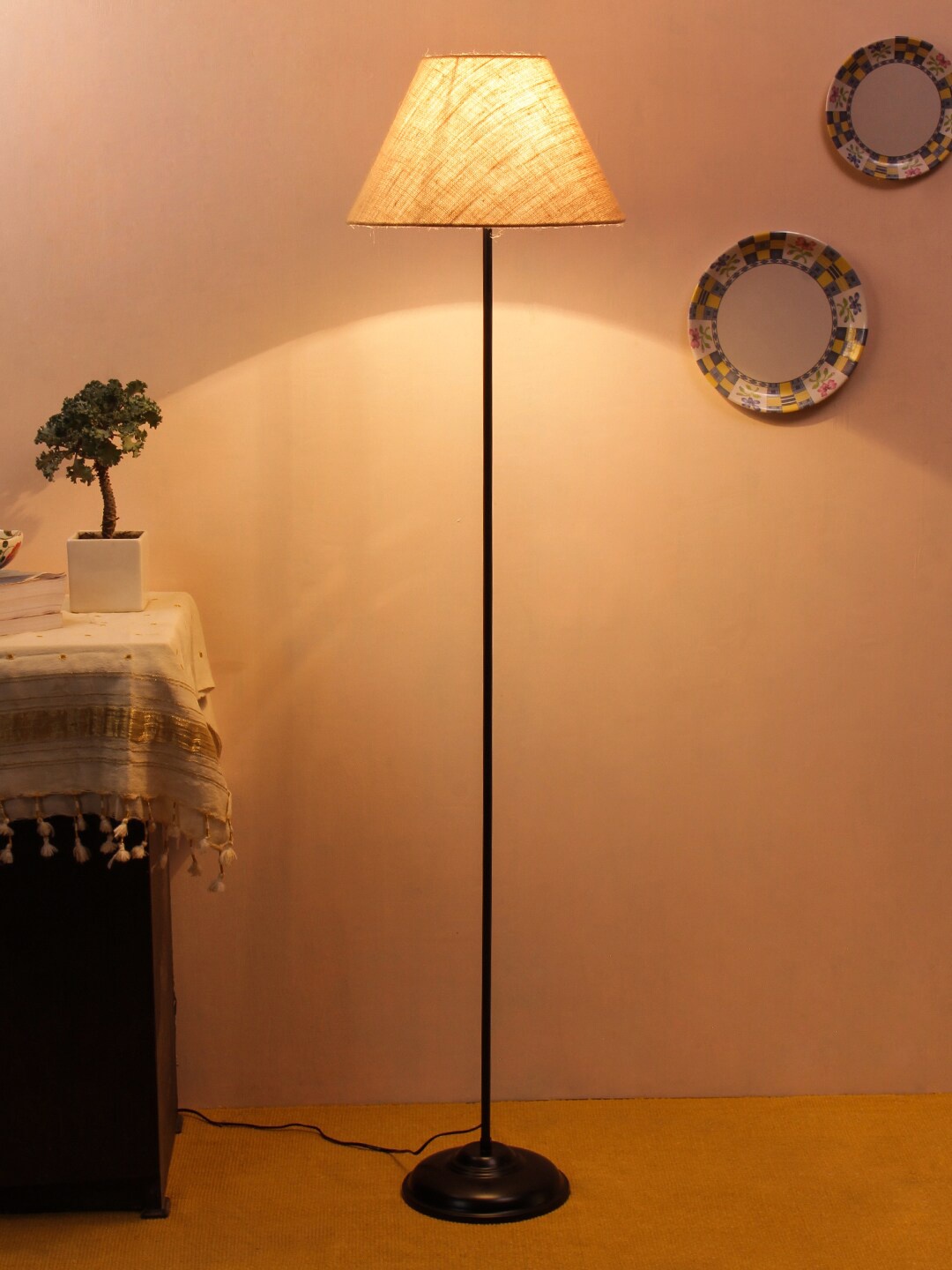 

Devansh Beige Solid Traditional Conical Club Lamp