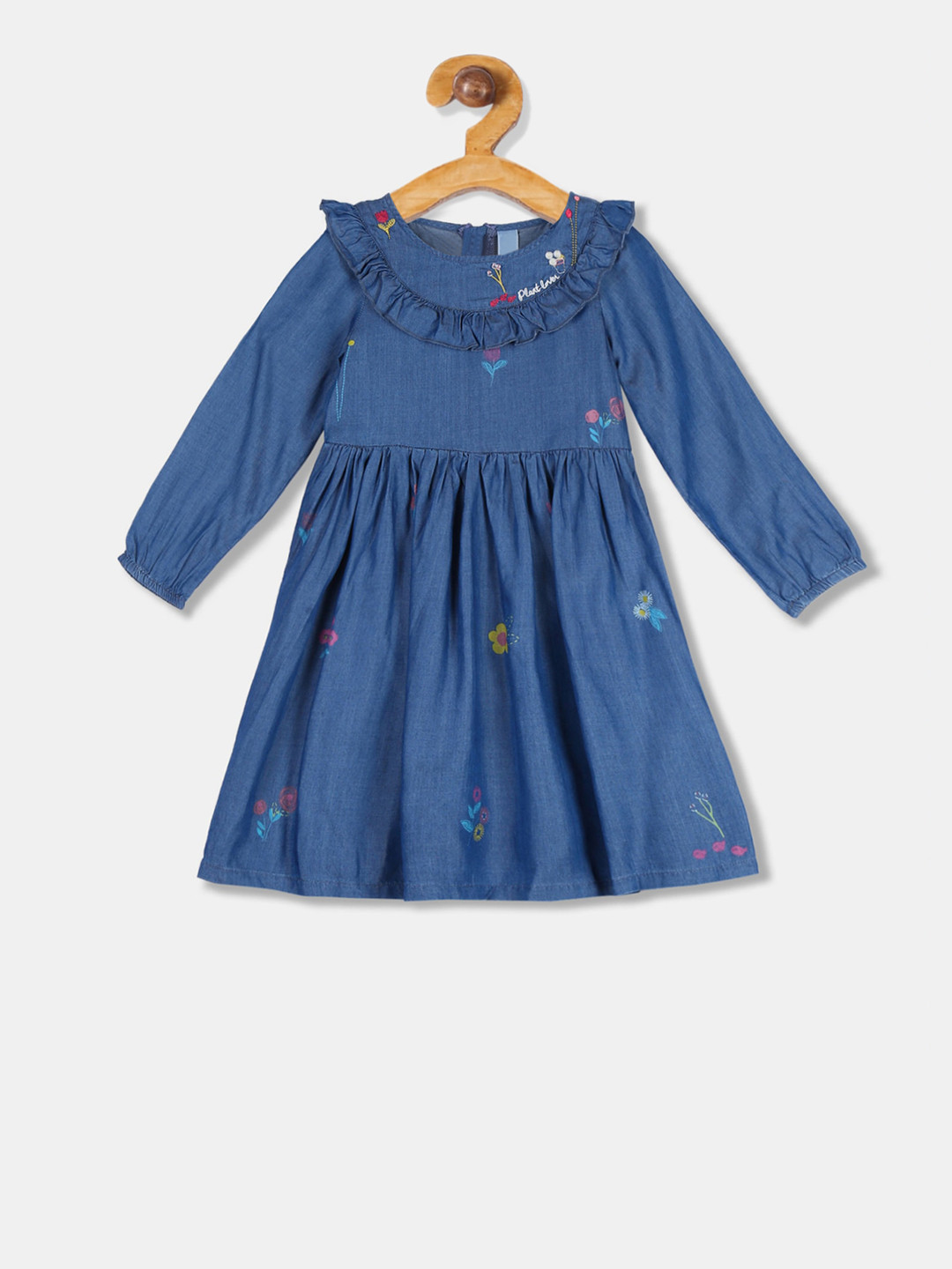 

Cherokee Girls Blue Printed A-Line Dress