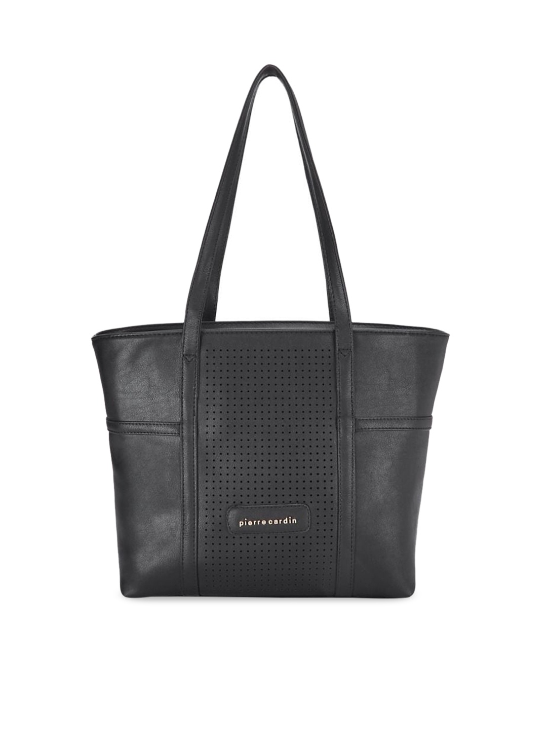 

pierre cardin Black Textured Tote Bag