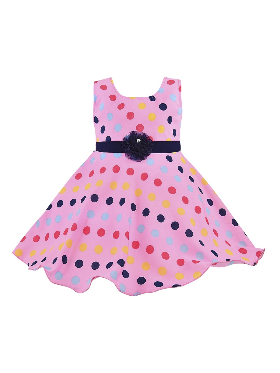 

Wish Karo Girls Pink Printed Fit and Flare Dress