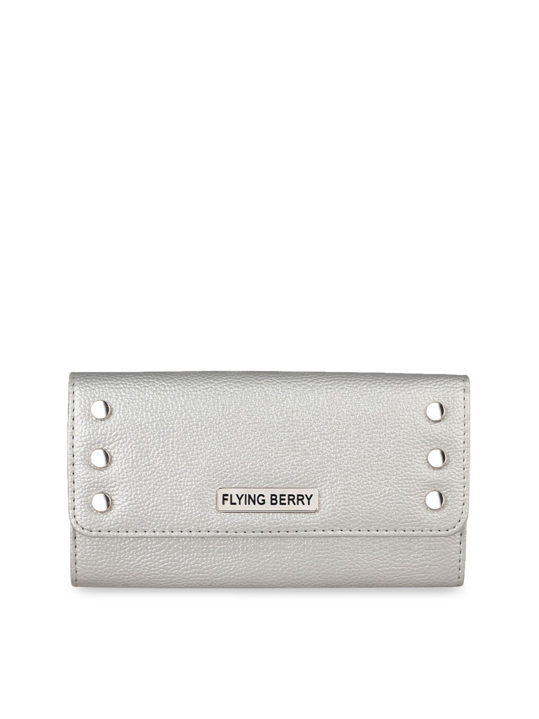 

FLYING BERRY Silver-Toned Solid Clutch