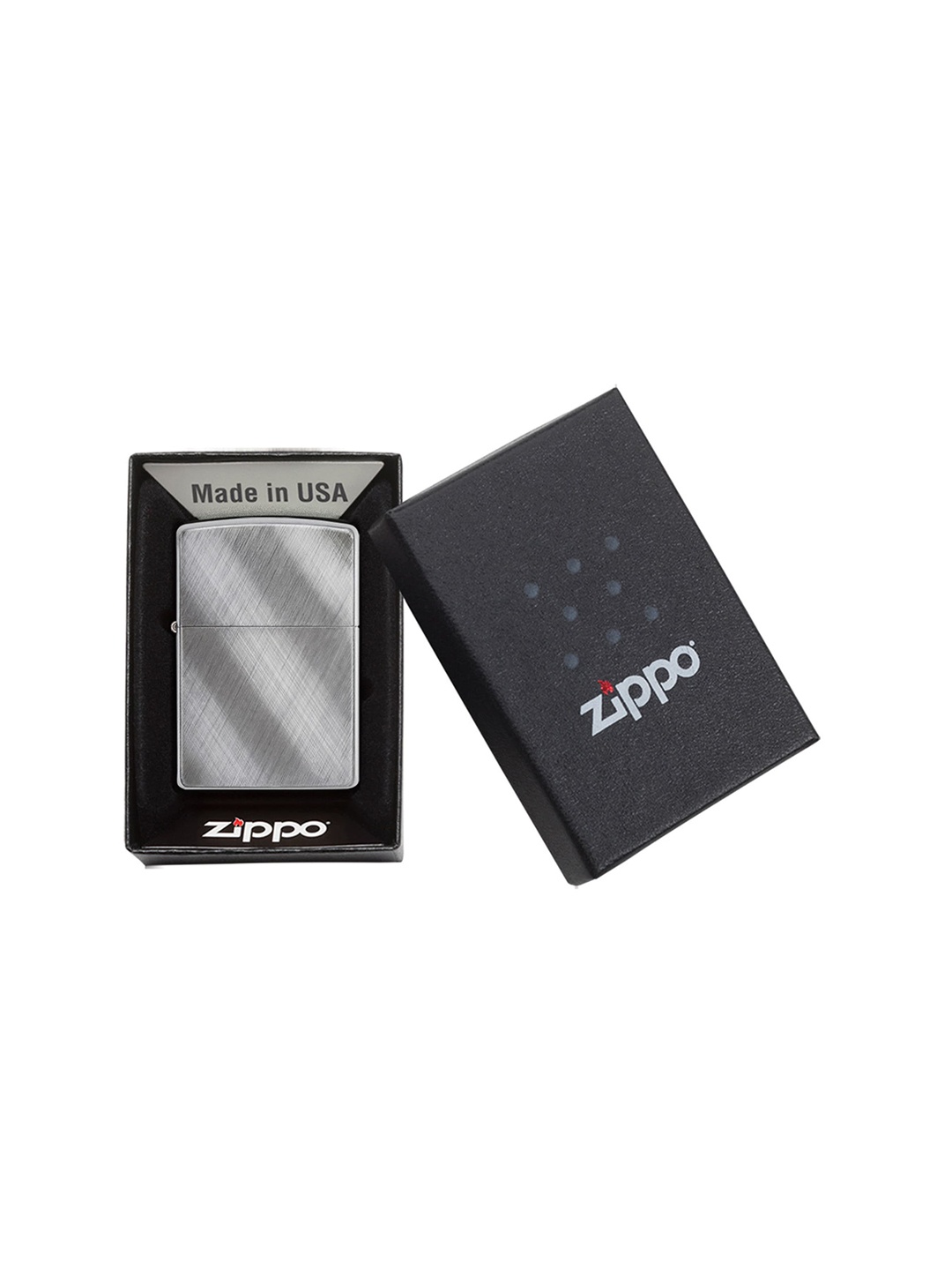 

Zippo Diagonal Weave Brushed Chrome Pocket Lighter, Silver