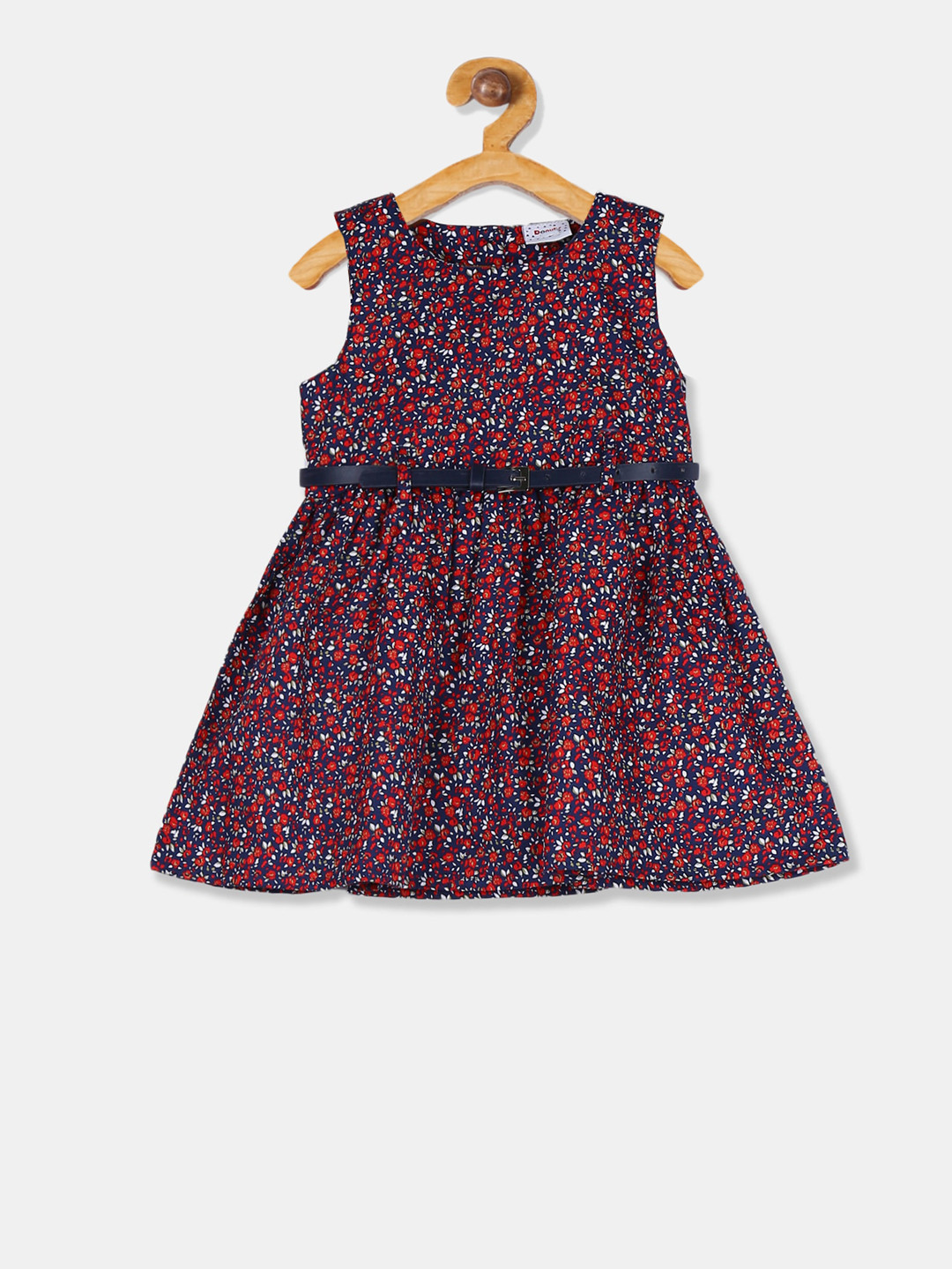 

Donuts Girls Burgundy Printed Fit and Flare Dress