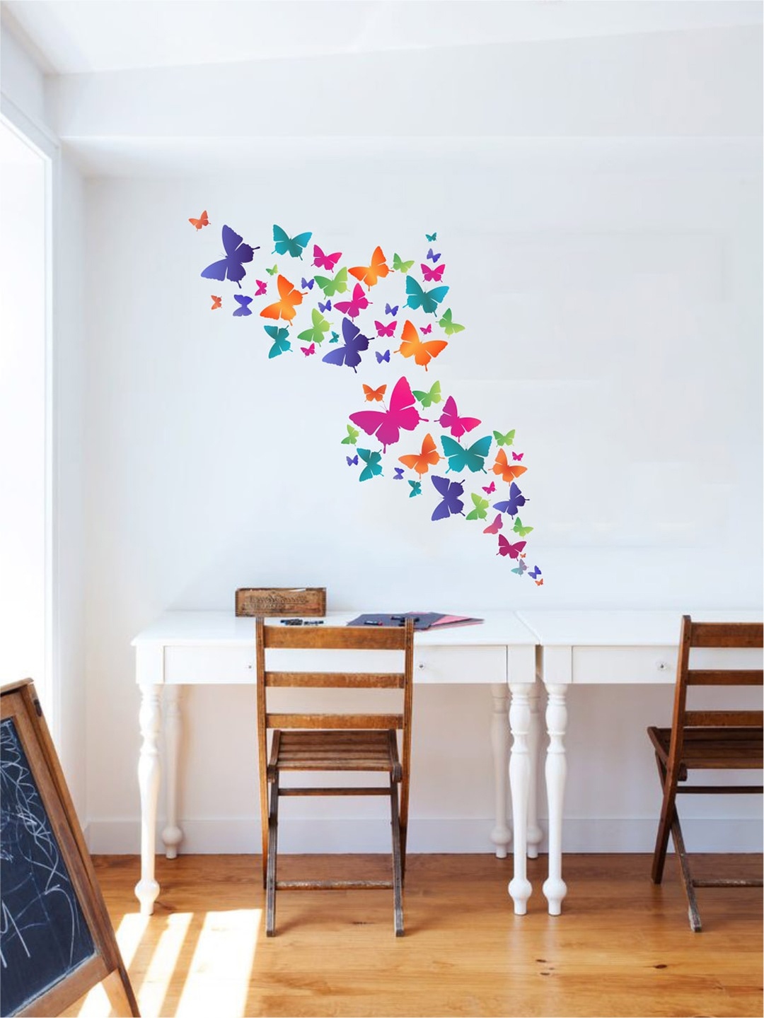 

rawpockets Multicoloured Colourful Butterflies PVC Vinyl Wall Stickers, Multi