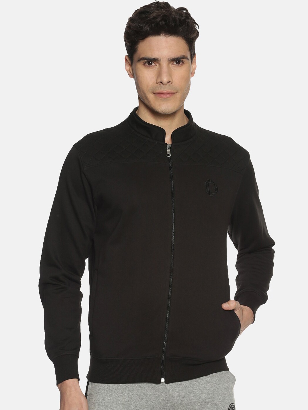 

Dollar Men Black Solid Sporty Jacket