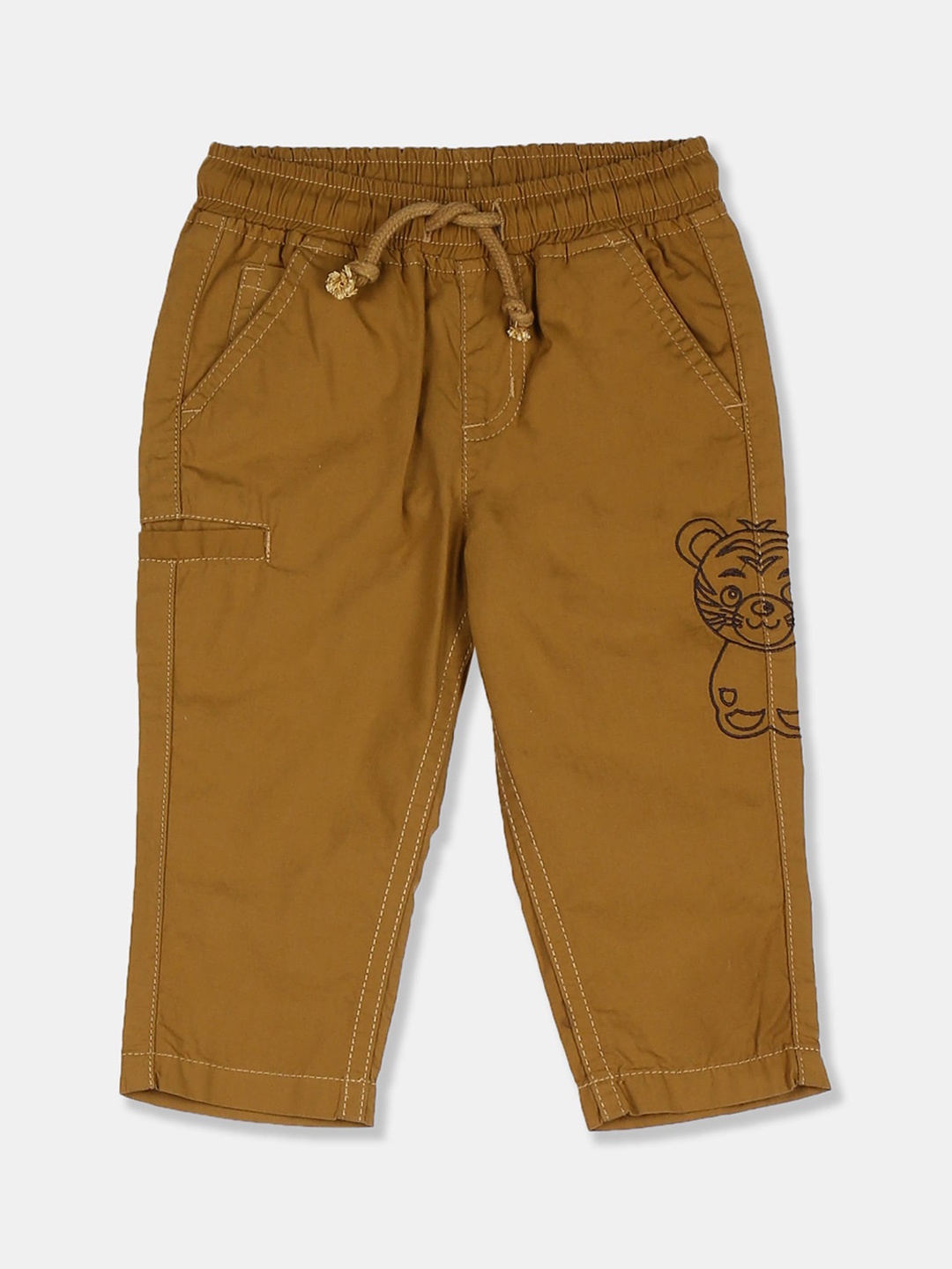 

Donuts Boys Khaki Regular Fit Solid Regular Trousers