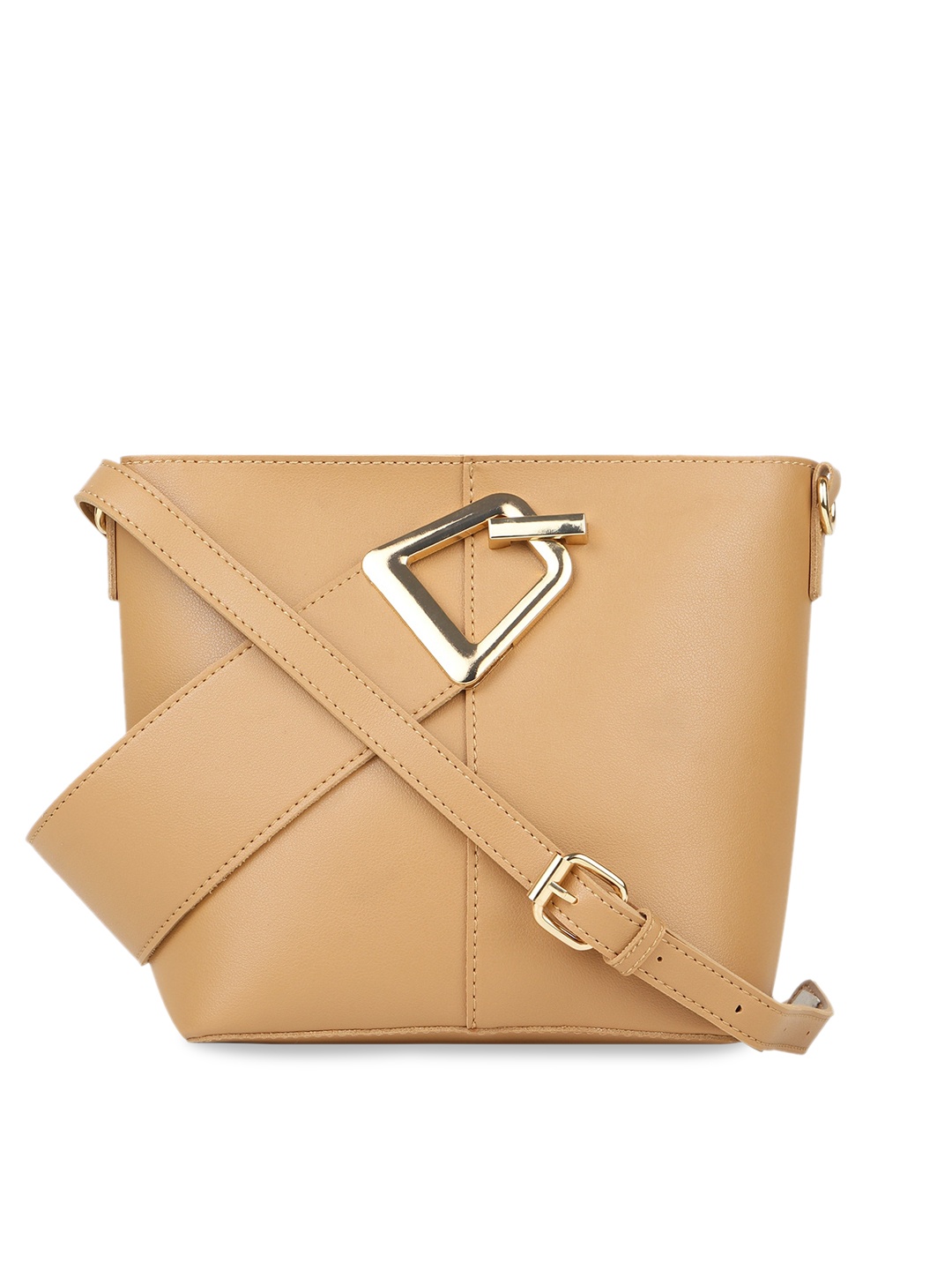

Addons Beige Solid Sling Bag