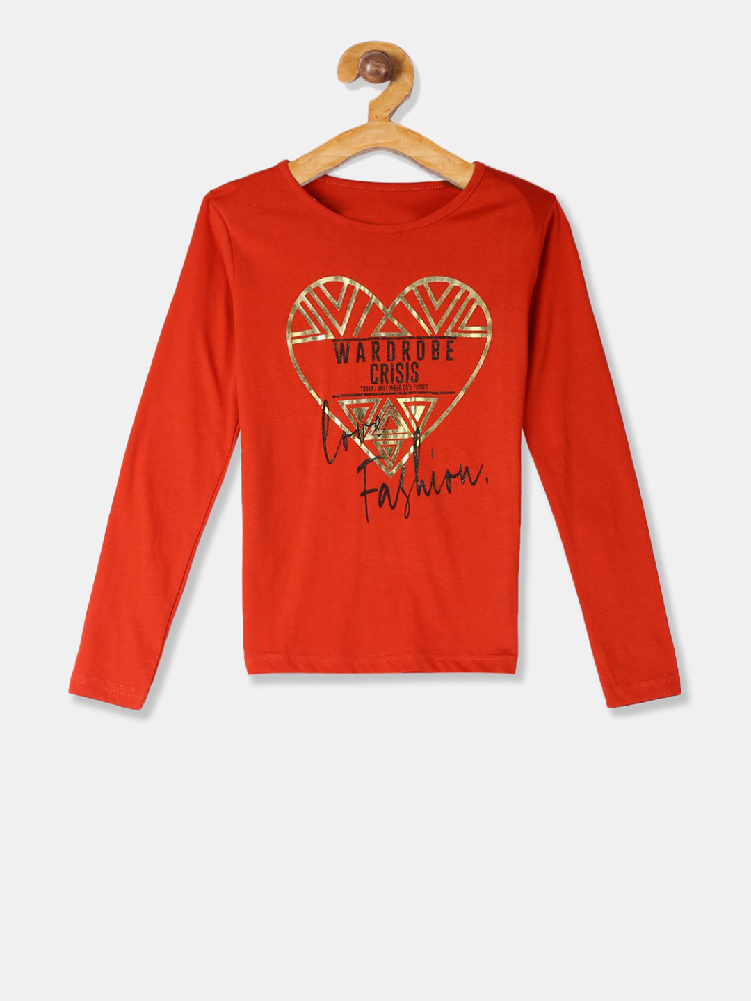 

Cherokee Girls Red Printed Round Neck T-shirt