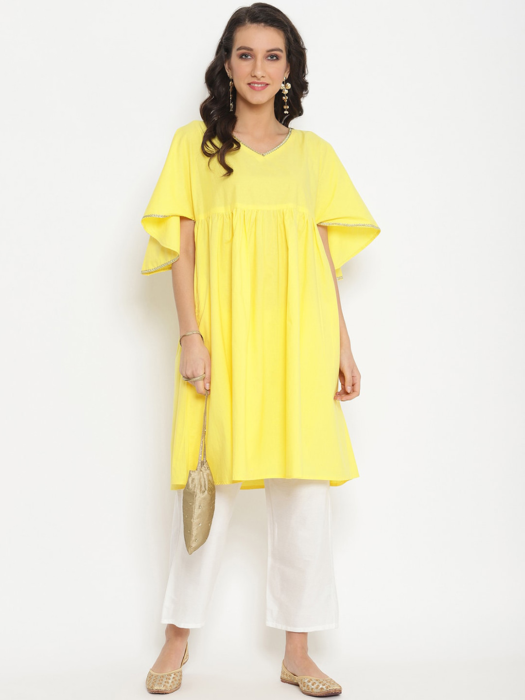 

Abhishti Cotton Poplin Tunic With Straight Pants, Yellow