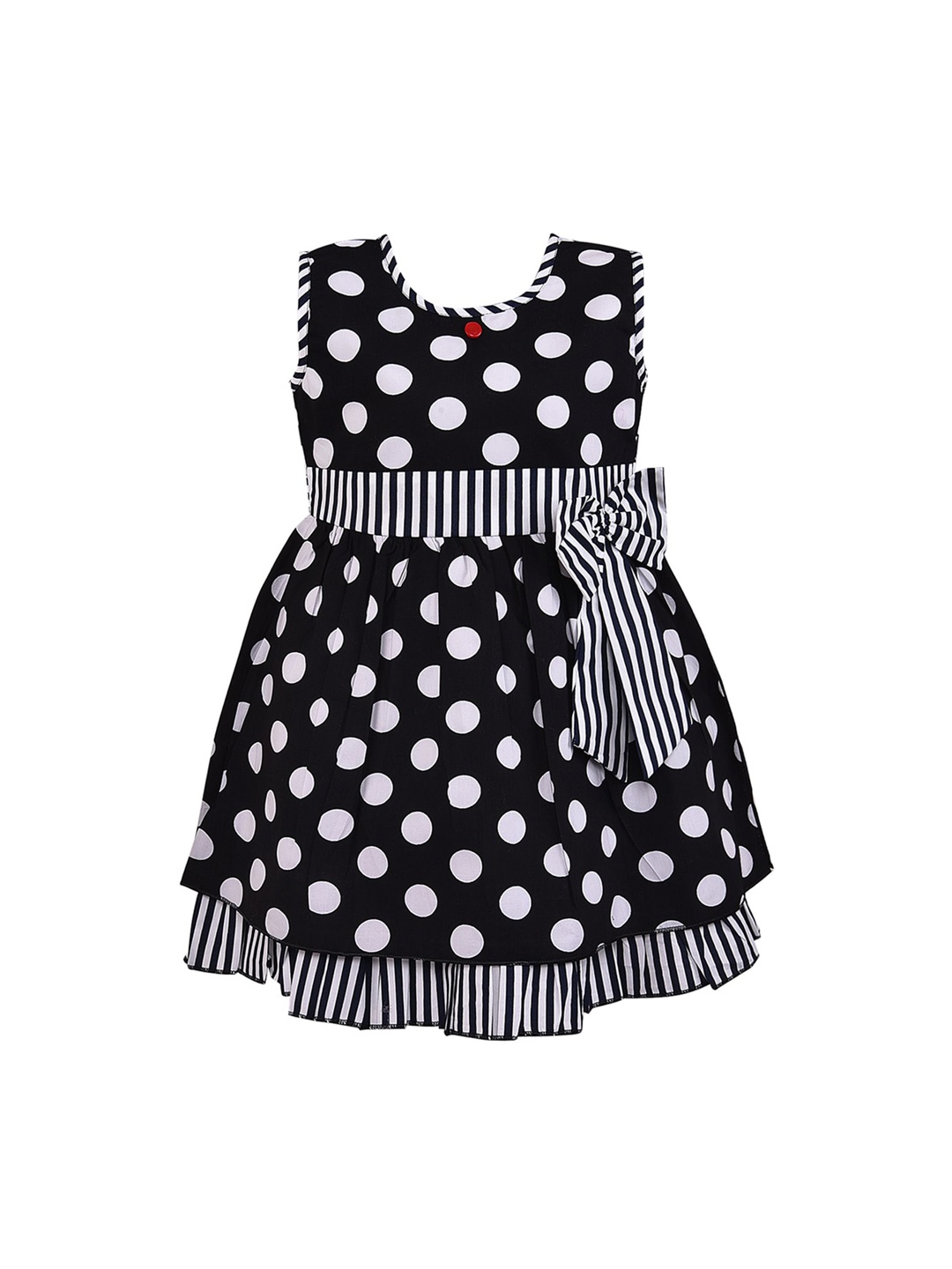 

Wish Karo Girls Black Printed Fit and Flare Dress