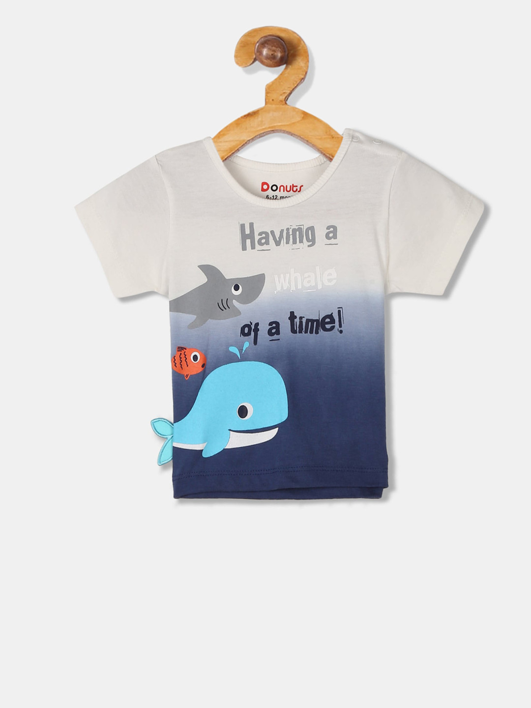 

Donuts Boys Off-White & Blue Printed Round Neck T-shirt