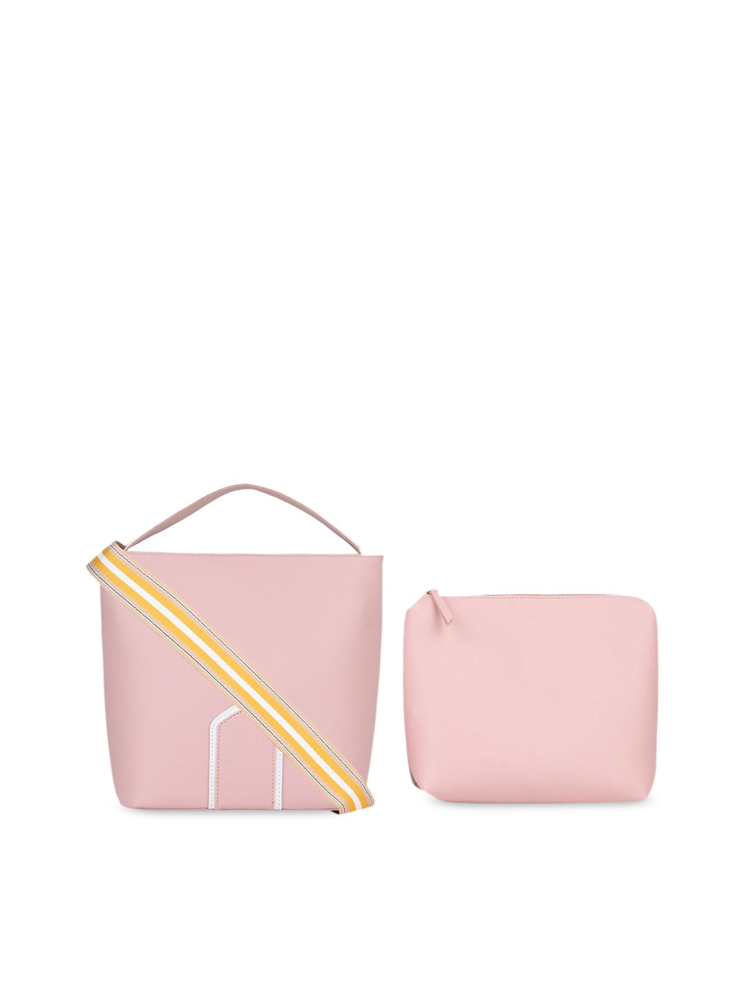 

Addons Set Of 2 Pink Solid Handbags