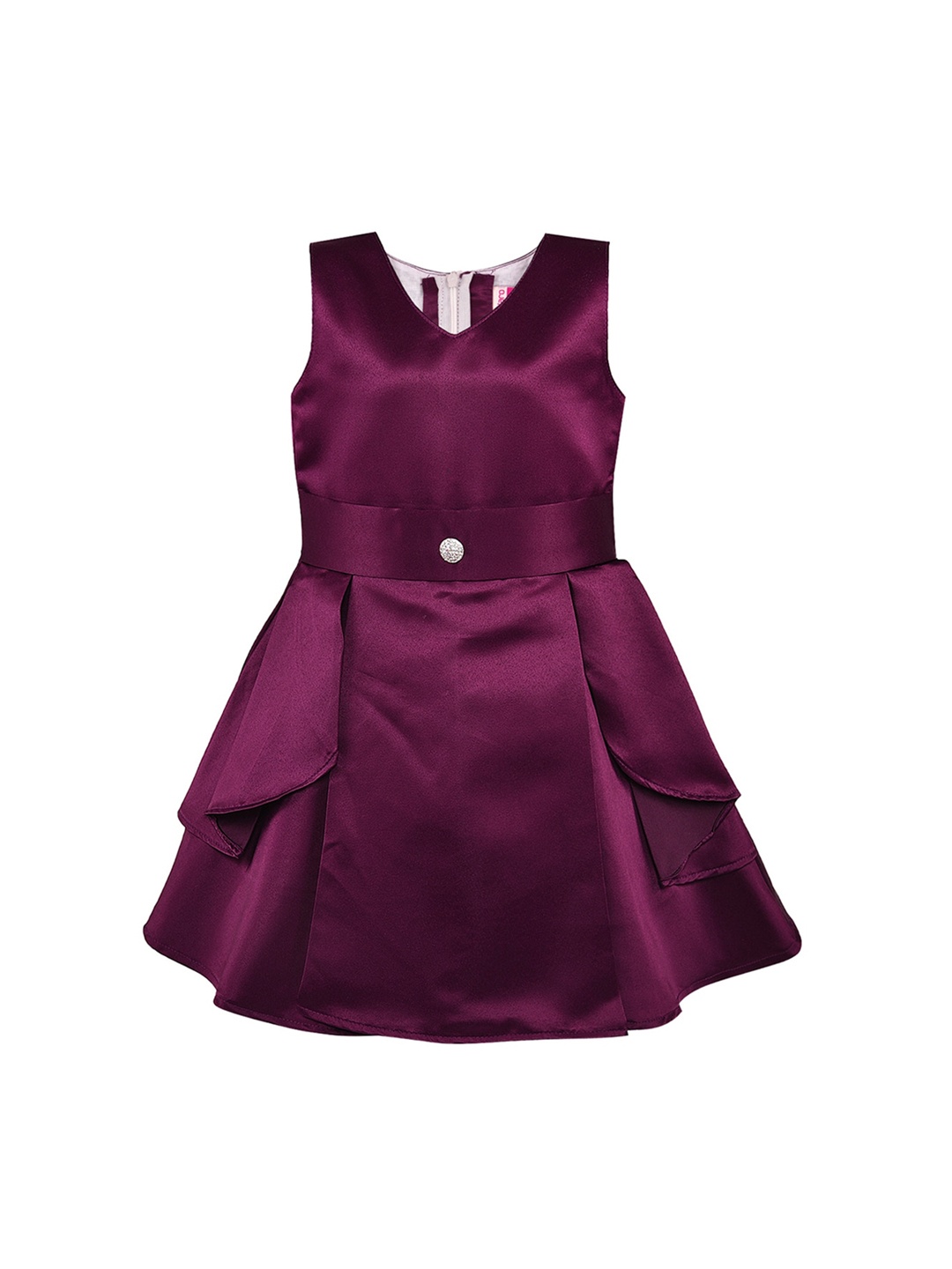 

Wish Karo Girls Purple Solid Fit and Flare Dress