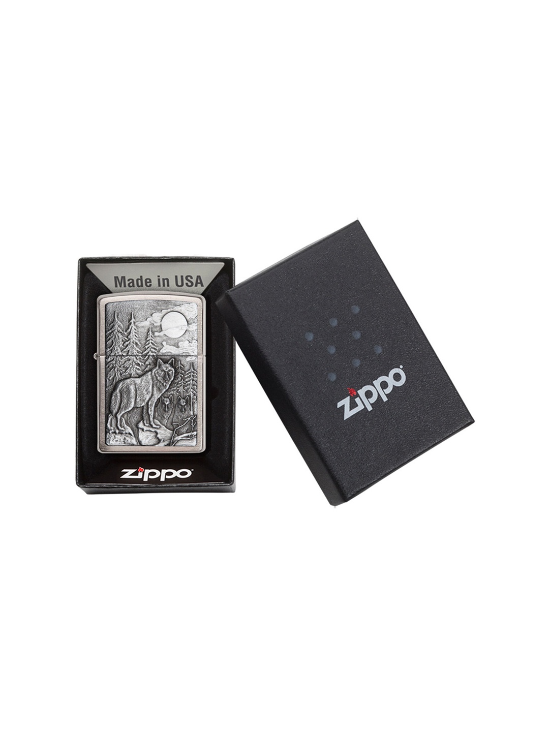 

Zippo Silver-Toned Timberwolves Brushed Brass Pocket Lighter