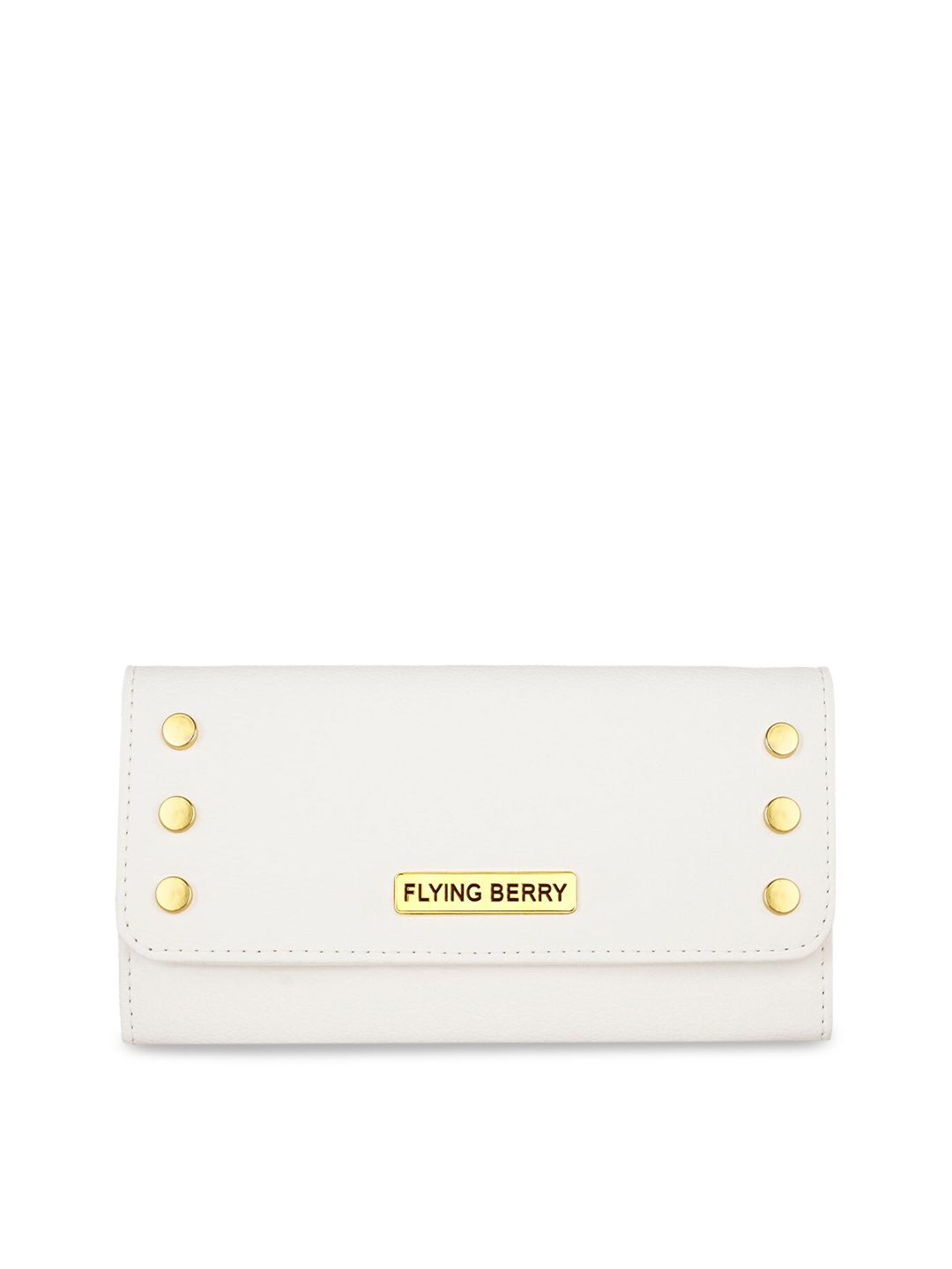 

FLYING BERRY Women White & Yellow Solid Purse Clutch