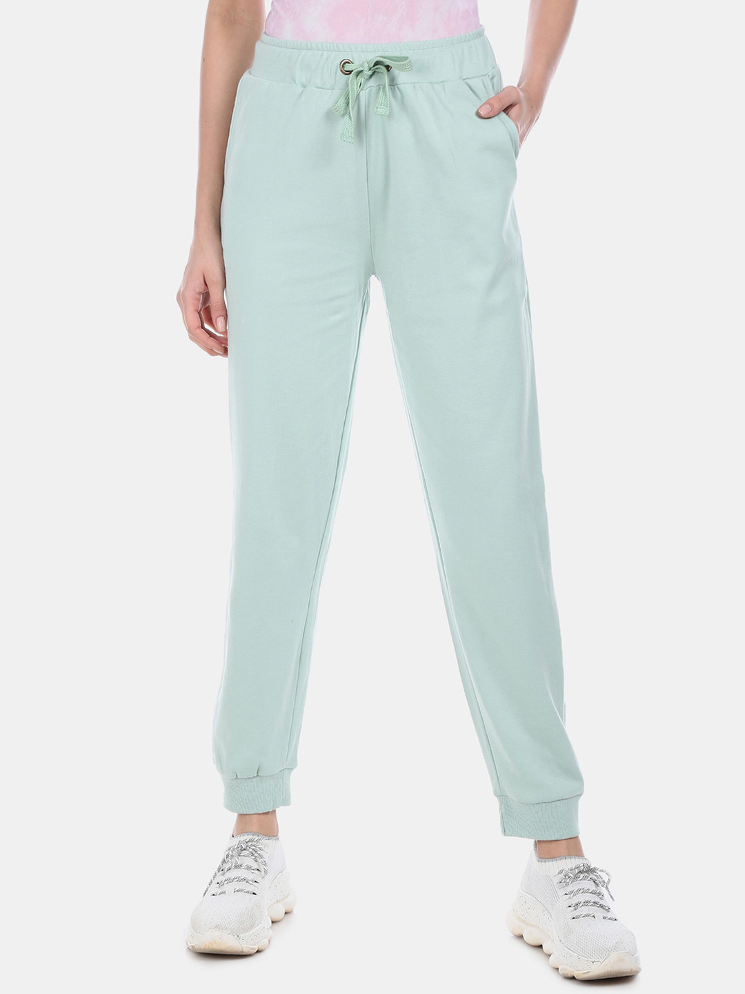 

Sugr Women Green Solid Joggers