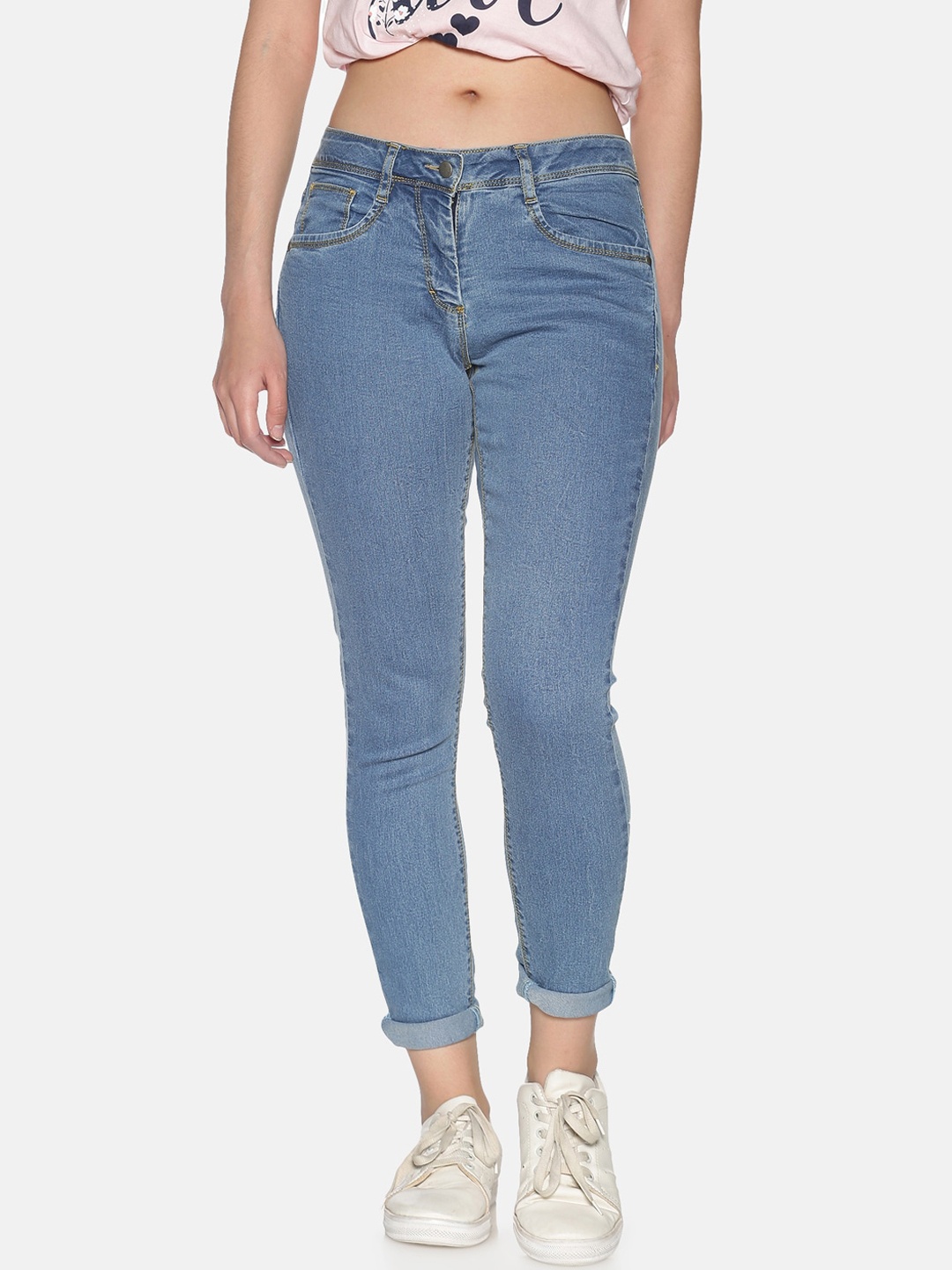 

TWIN BIRDS Women Blue Skinny Fit Mid-Rise Clean Look Jeans
