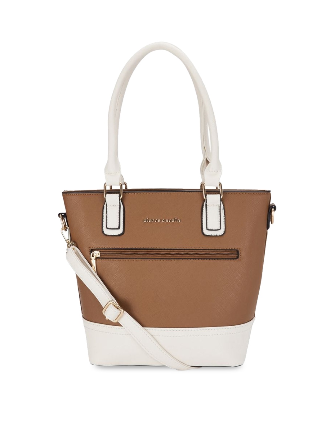 

pierre cardin Brown Colourblocked Handheld Bag
