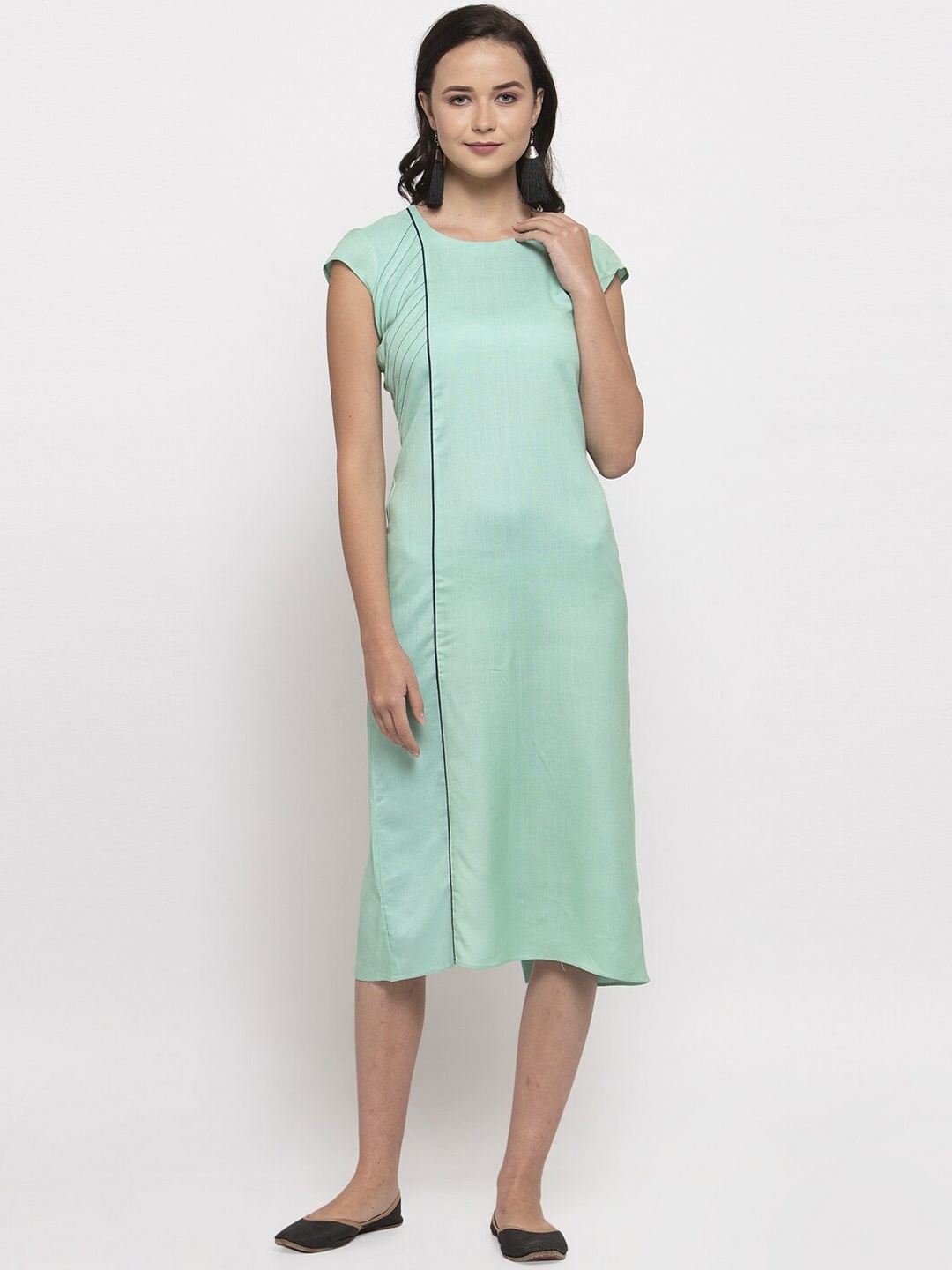 

DUGRI BE THE ONE Women Blue Self Design Sheath Dress