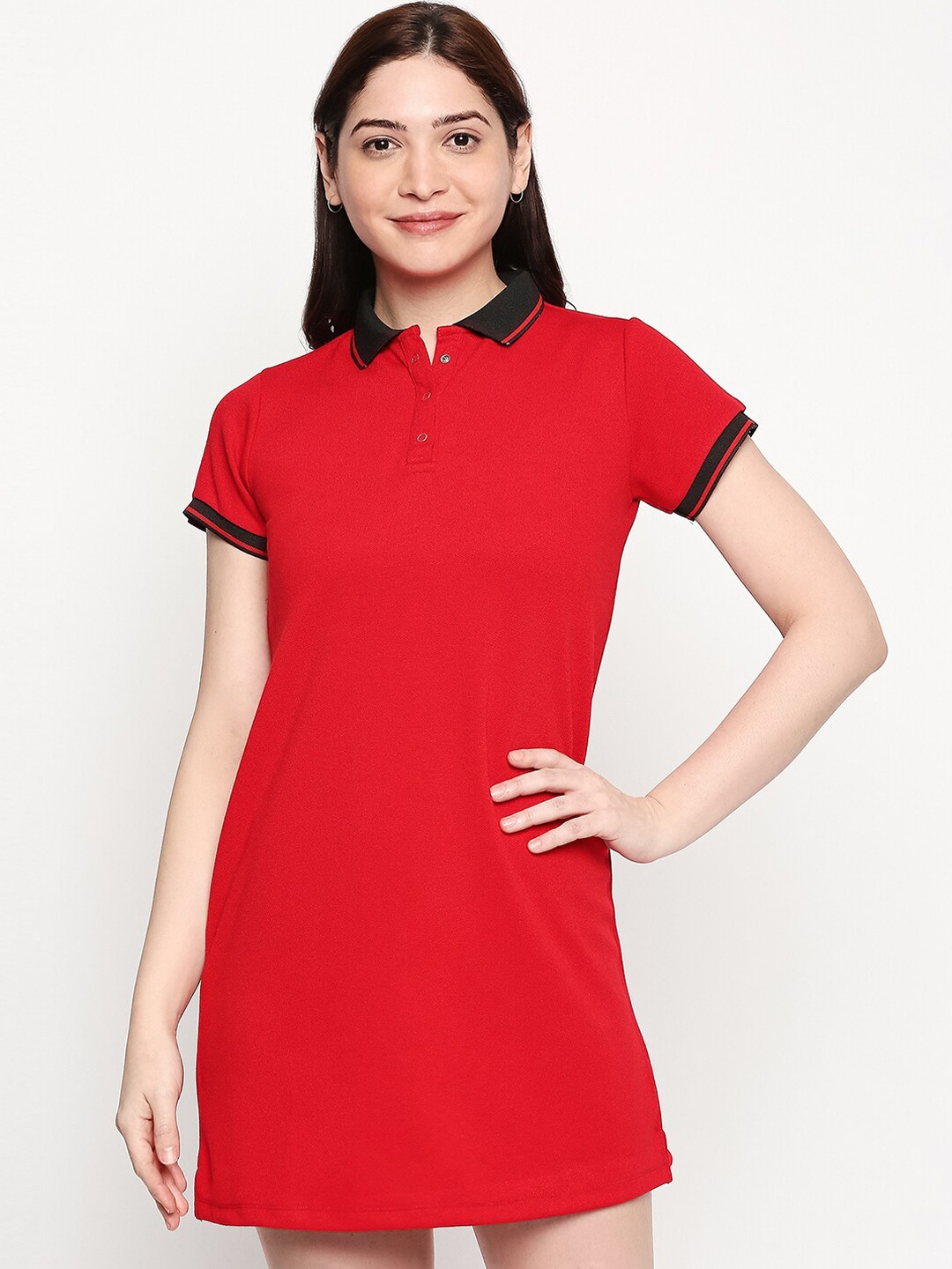 

inocenCia Women Red Solid T-shirt Dress