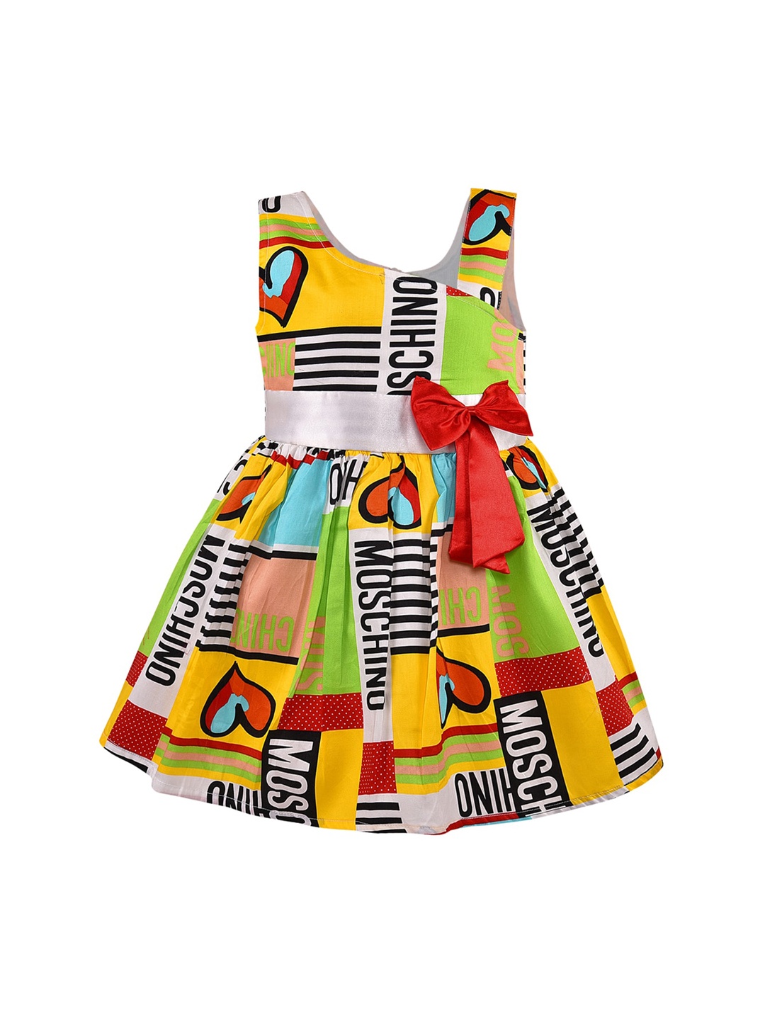 

Wish Karo Girls Multicoloured Printed Fit and Flare Dress, Multi