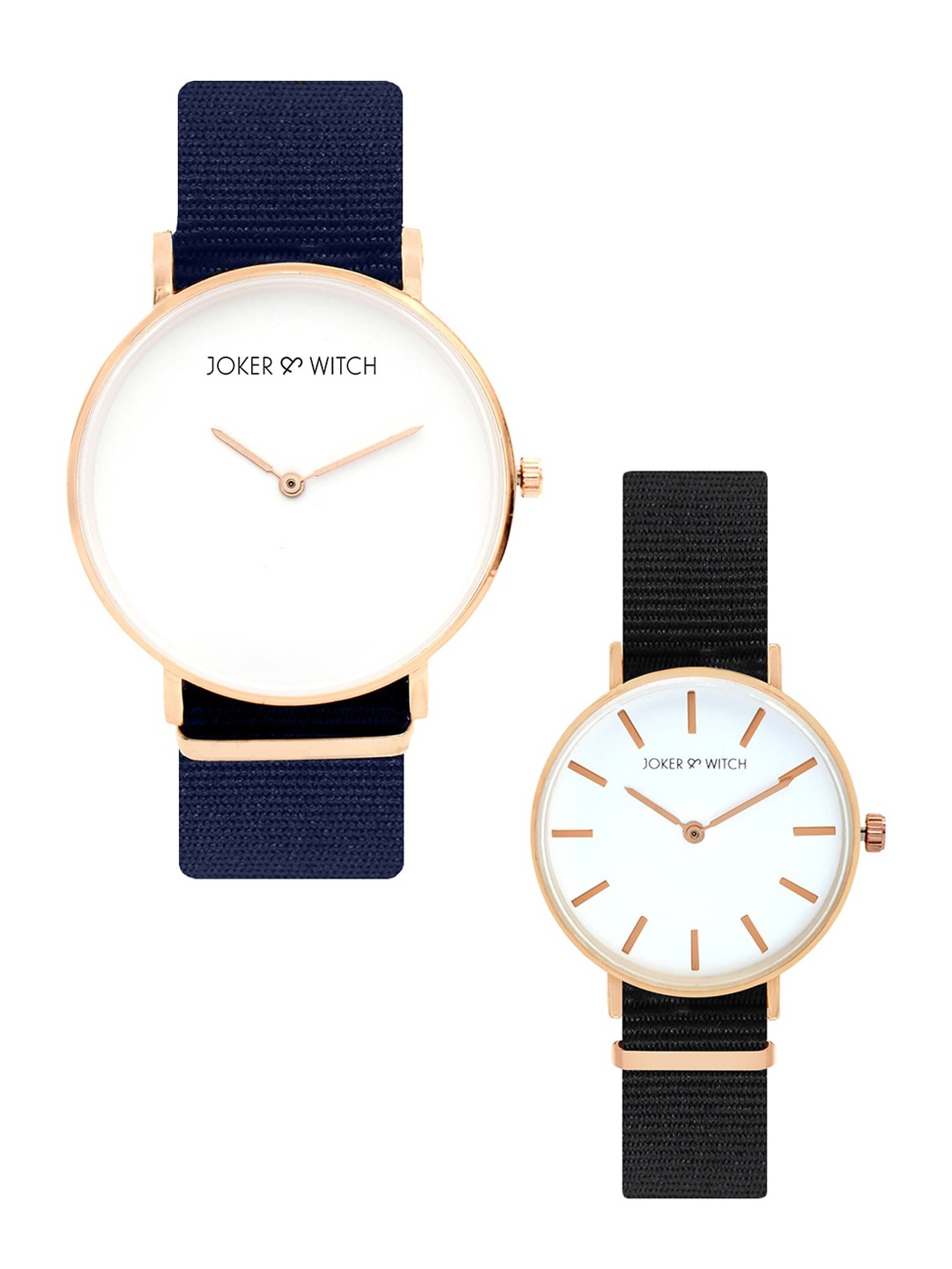 

JOKER & WITCH White and Navy Blue Couple Watch Gift Set JWCW92
