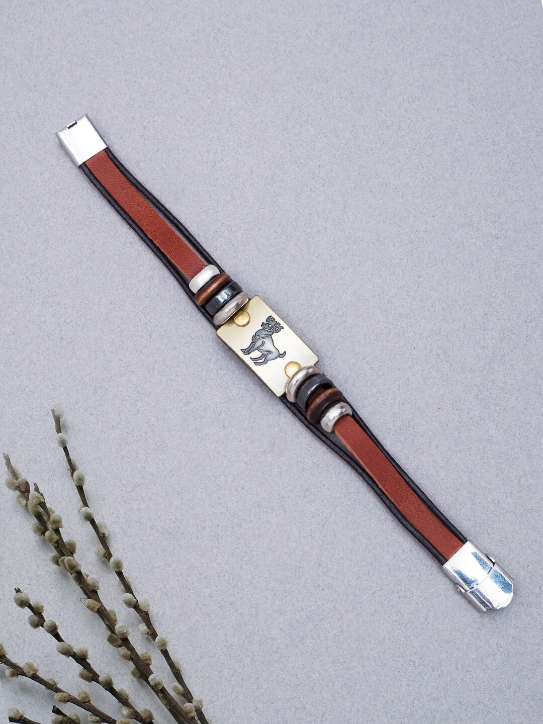 

Golden Peacock Women Brown & Black Leather Multistrand Bracelet