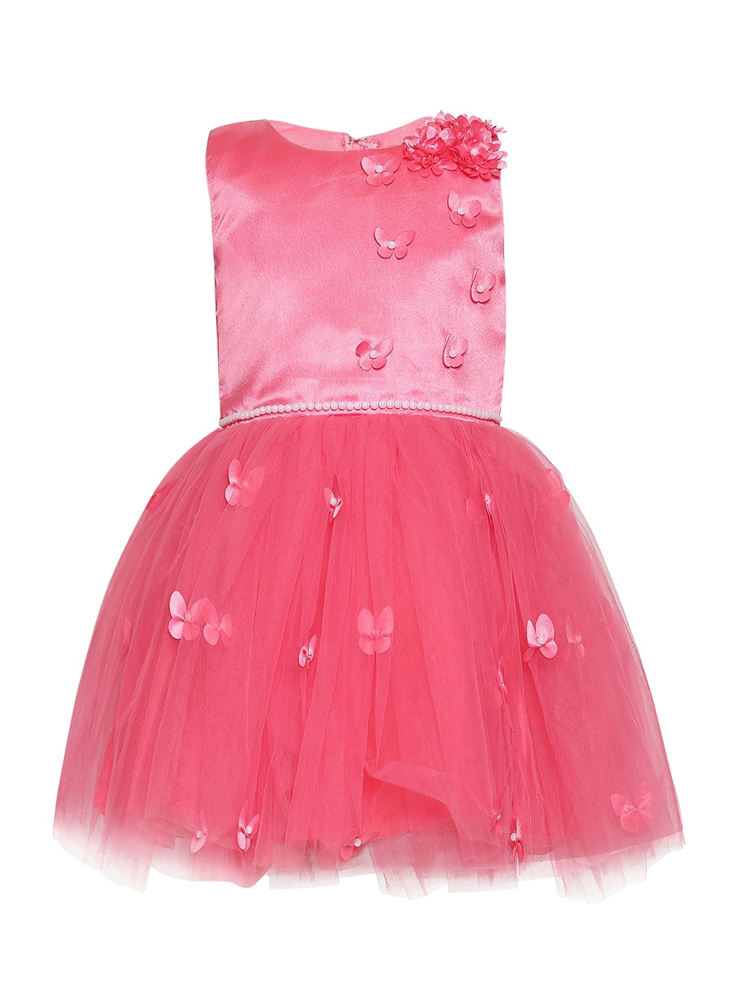 

BETTY Girls Pink Solid Fit and Flare Dress