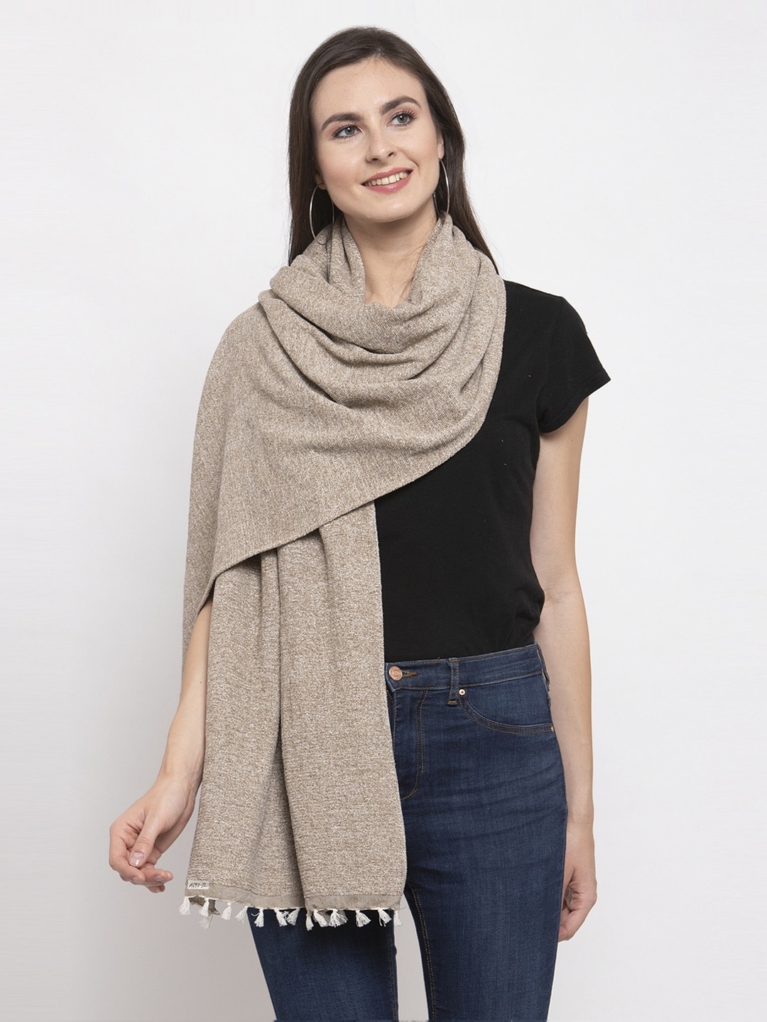 

KLOTTHE Women Beige Solid Stole